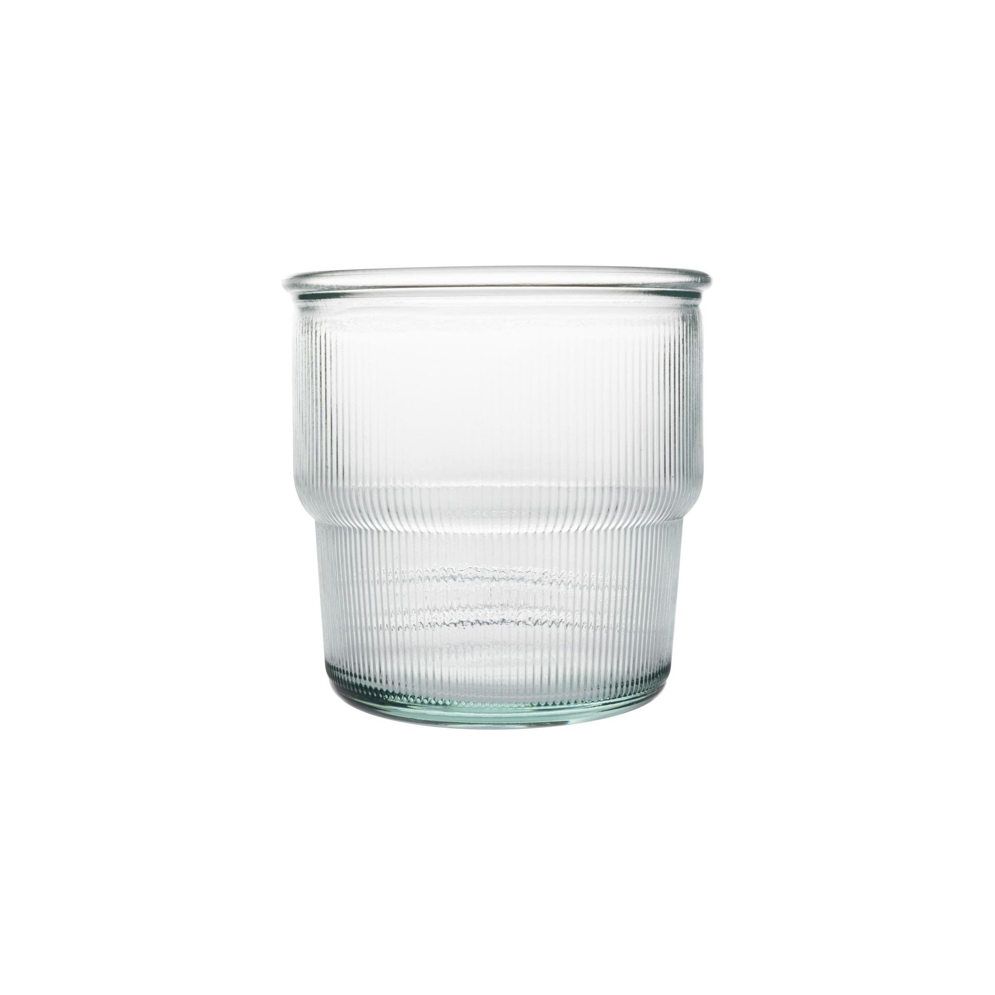 Olympia FU597 Recycled Glass Ribbed Stackable Tumblers 300ml (Pack of 6)