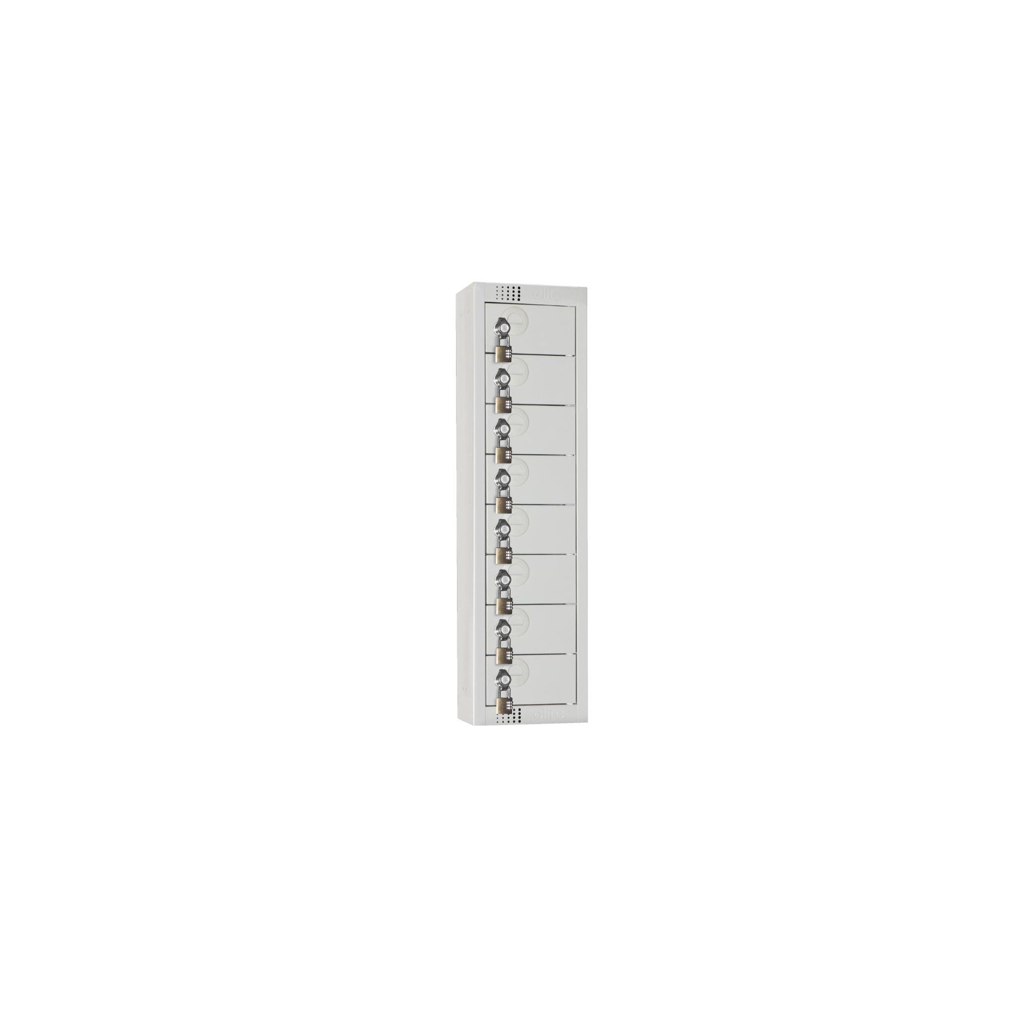 Elite Lockers CF754-PF Personal Effects Locker 8 Door Grey Padlock