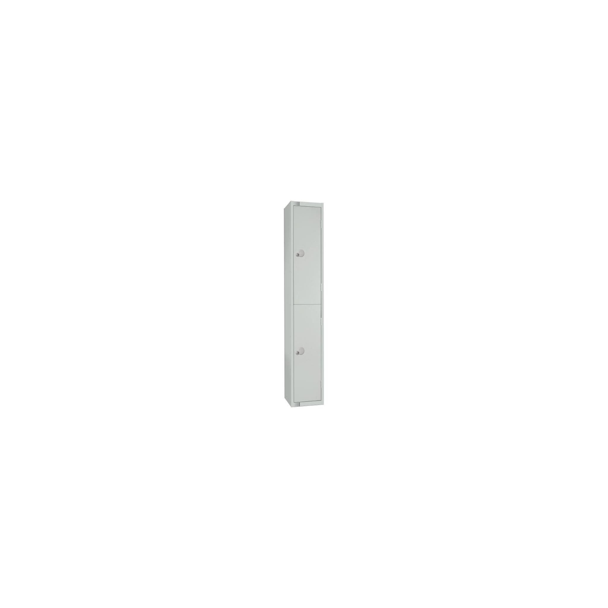 Elite Lockers W960-PS Double Door Padlock Locker with Sloping Top Grey