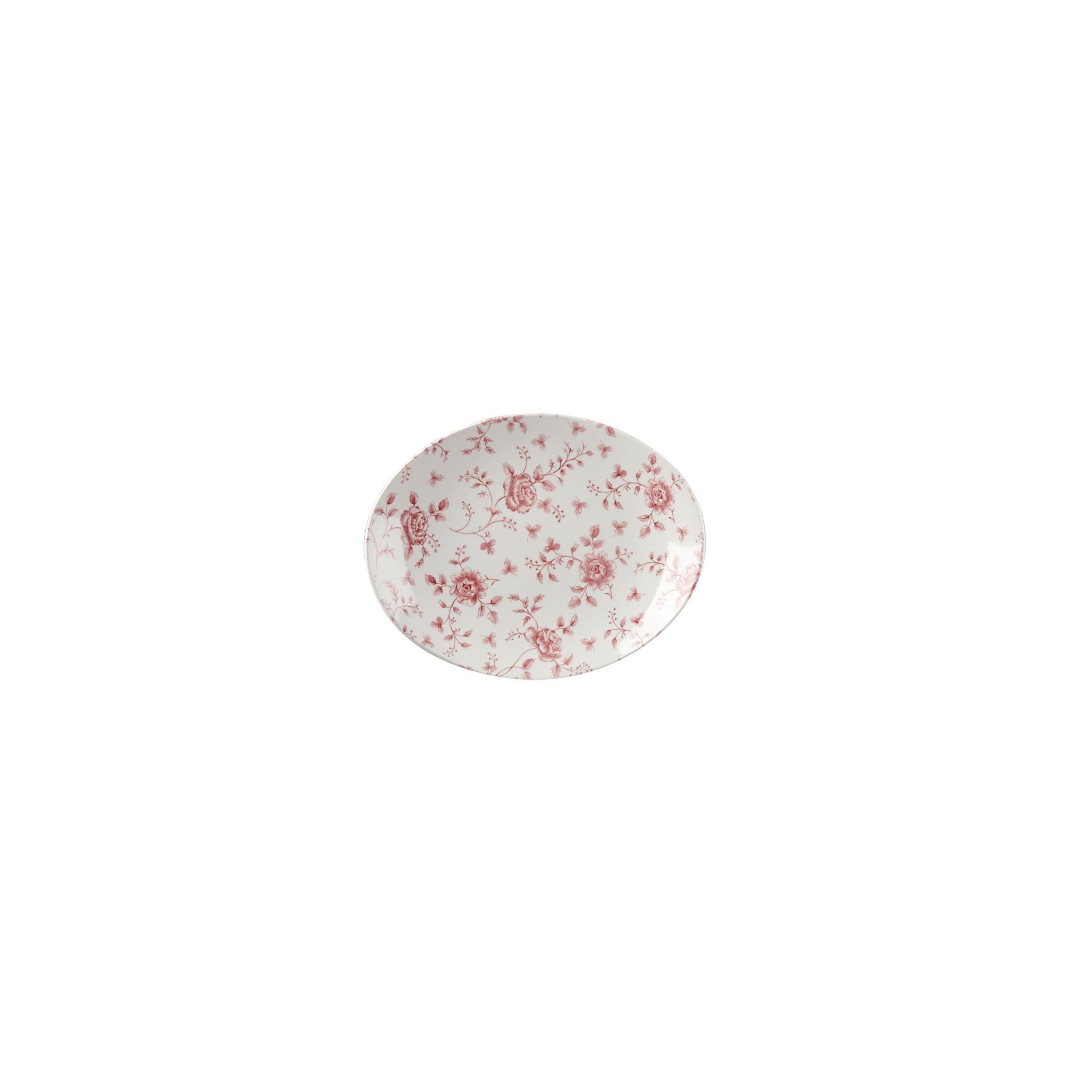 Churchill Vintage Prints GF306 Oval Plates Cranberry Rose Print 317mm (Pack of 6)