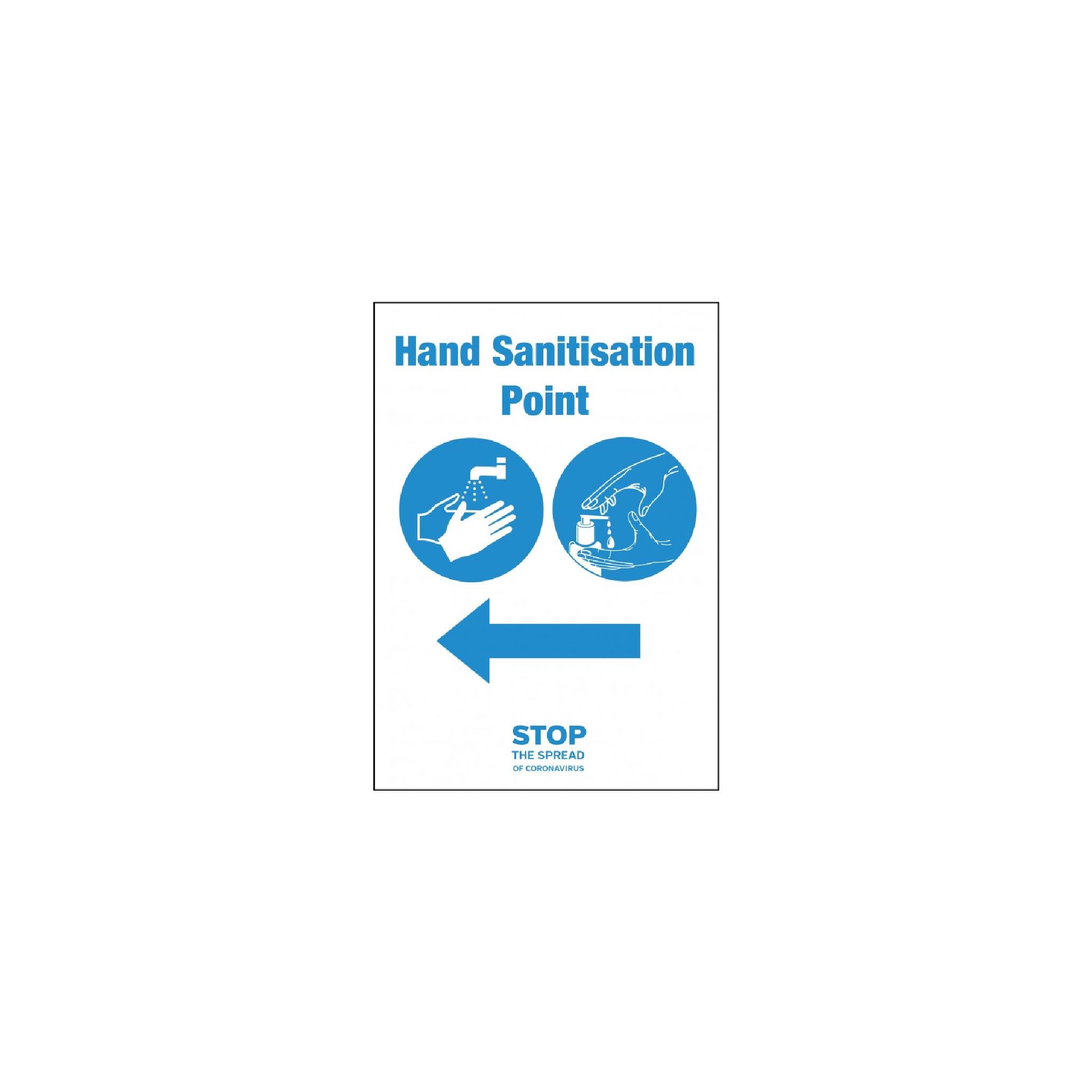 Non Branded FN847 Hand Sanitisation Point Arrow Right Sign A5 Self-Adhesive