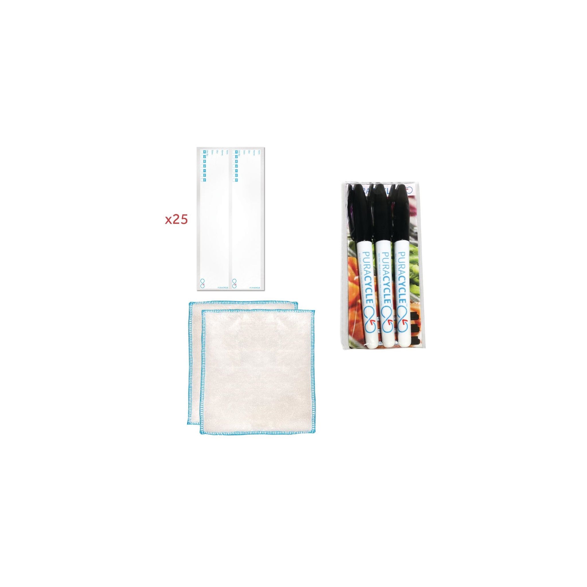 PuraCycle SA493 Reusable Day Bottle Label Pack (Pack of 30)