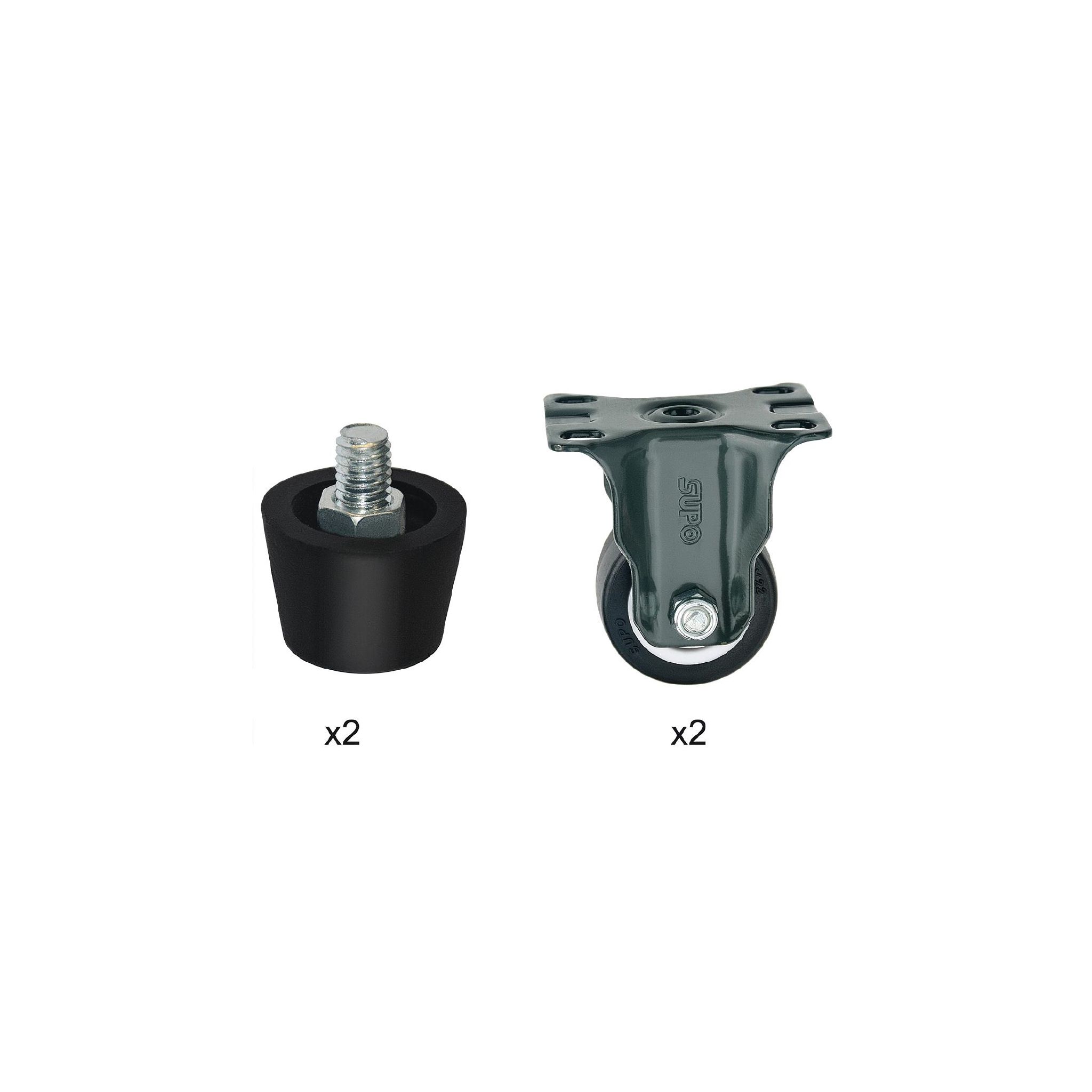 Buffalo AL006 Complete Feet and Set of 4 Standard Castors