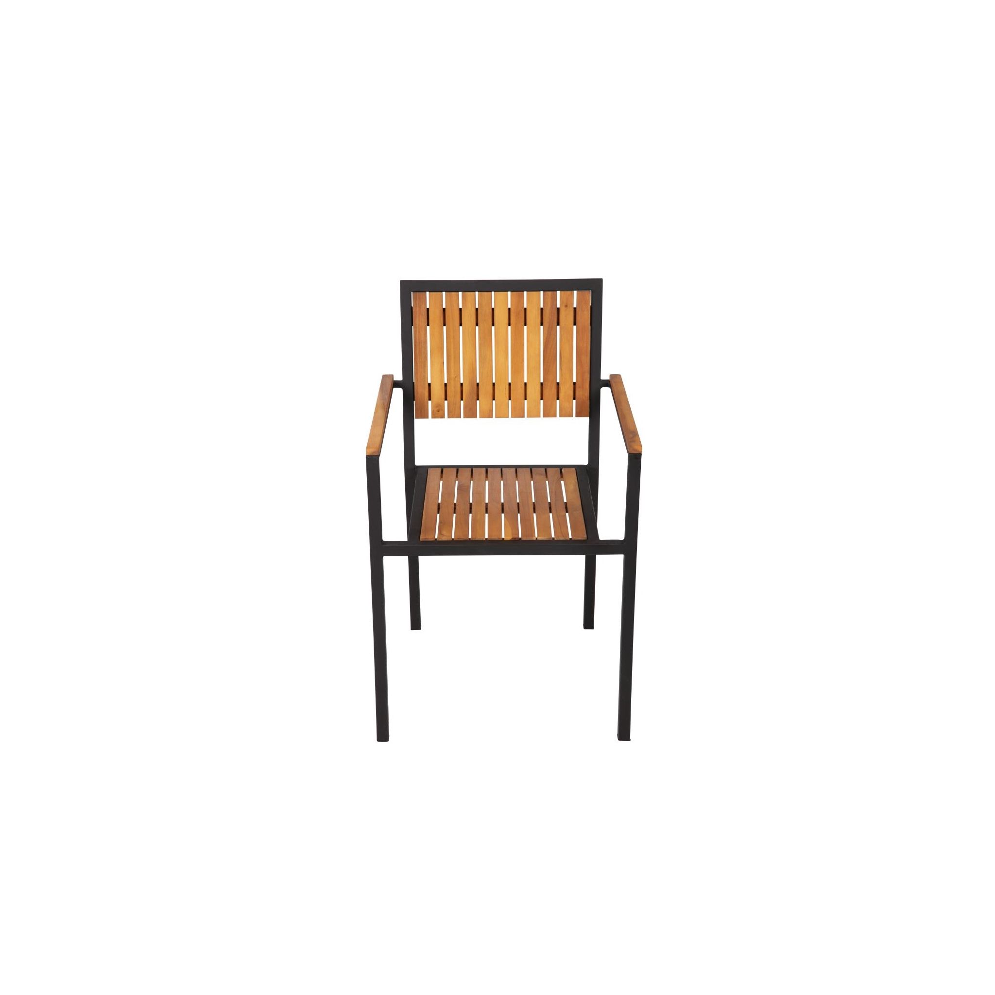 Bolero DS151 Steel & Acacia Wood ArmChair (Pack of 4)