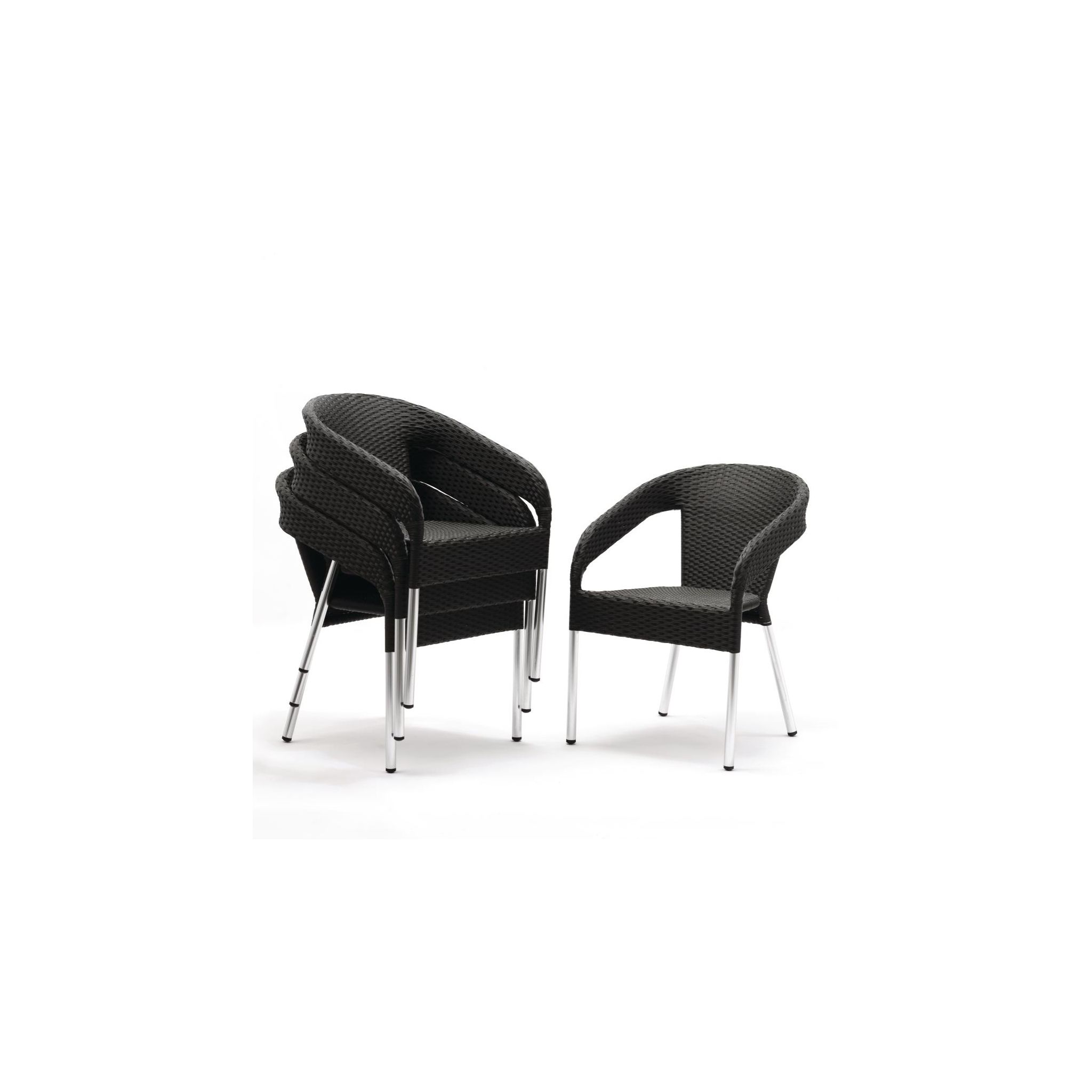 Bolero CG223 Wicker Wraparound Bistro Chair Black (Pack of 4)