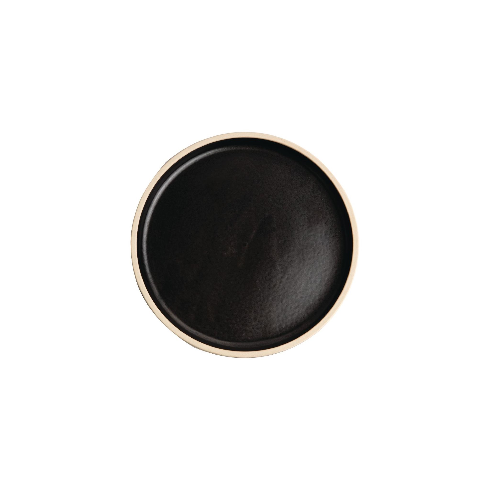 Olympia Canvas FA314 Flat Round Plates Delhi Black 180mm (Pack of 6)