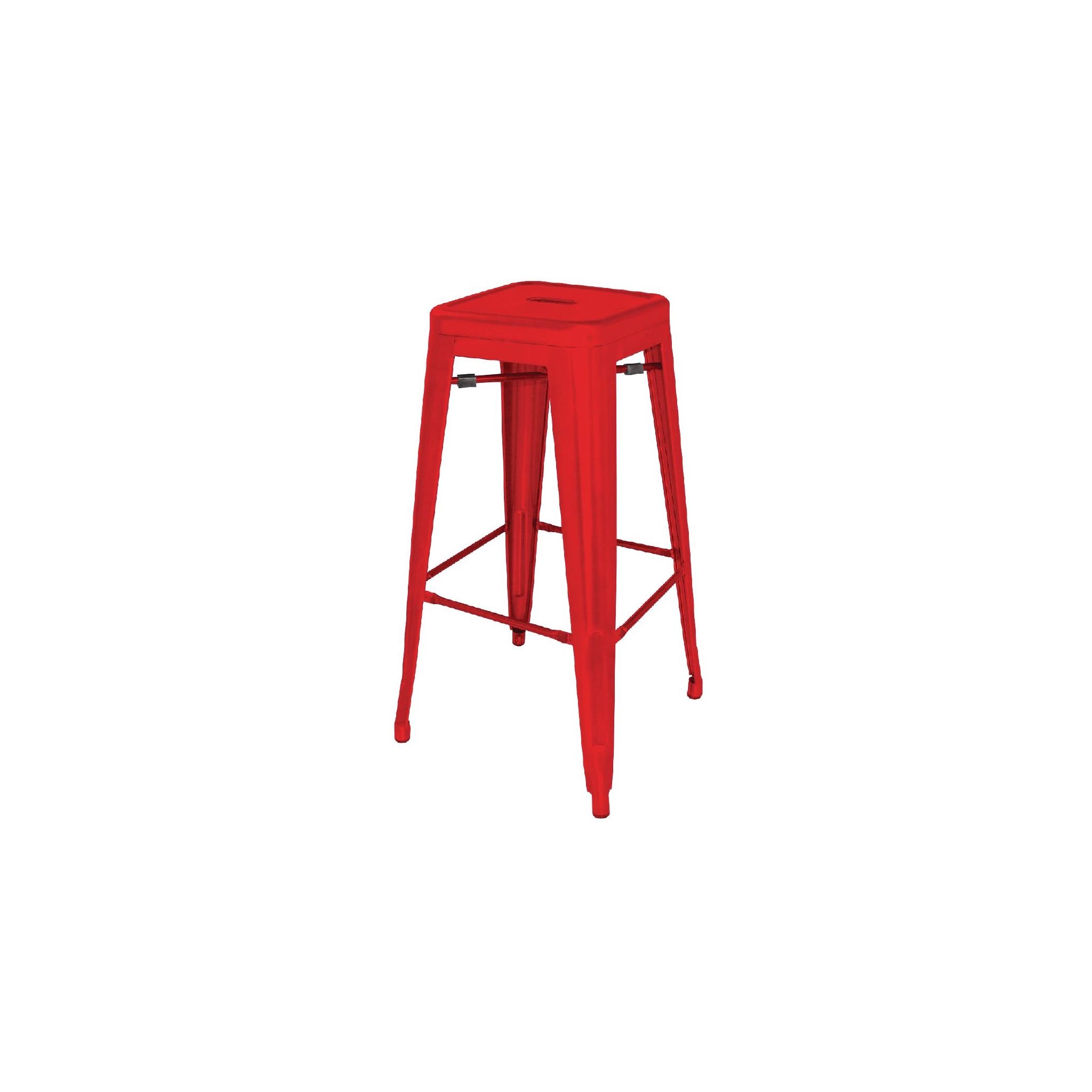 Bolero Bistro DL871 Steel High Stools Red (Pack of 4)