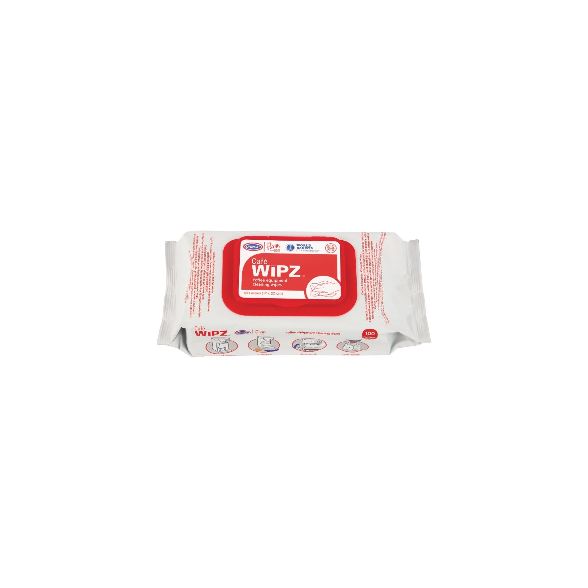 Urnex Café Wipz CX514 Coffee Equipment Cleaning Wipes (Pack of 100)