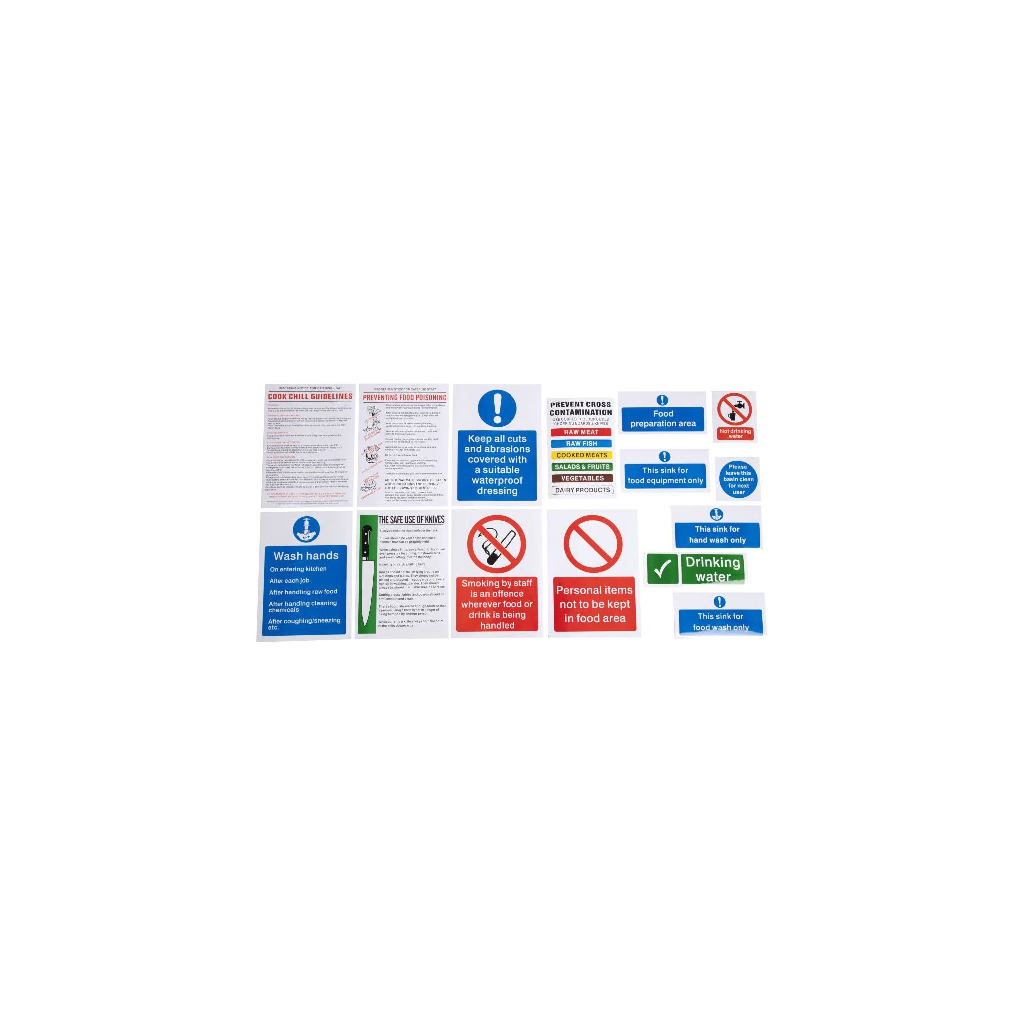Vogue W192 Food Preparation Sign Pack