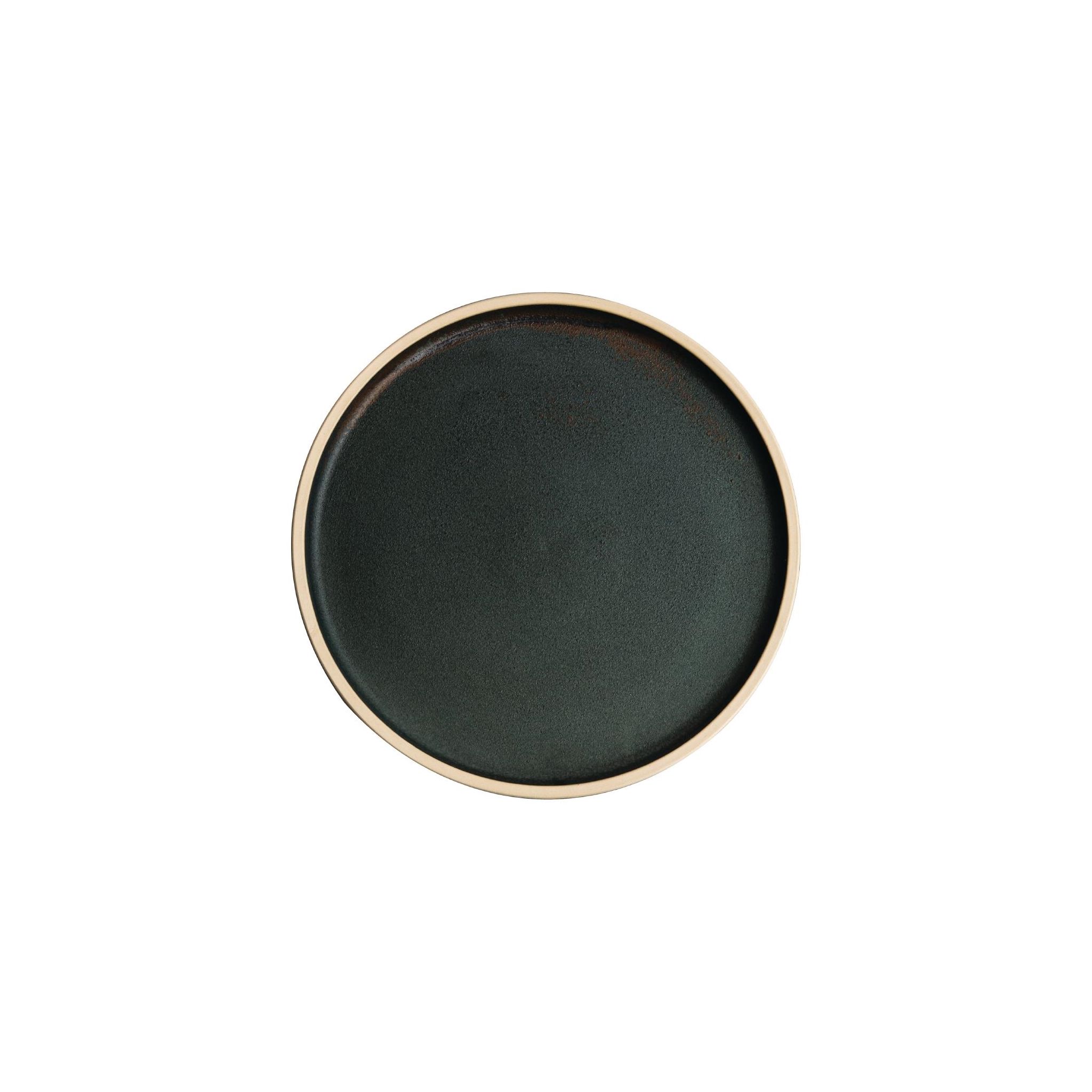 Olympia Canvas FA322 Flat Round Plates Green Verdigris 250mm (Pack of 6)