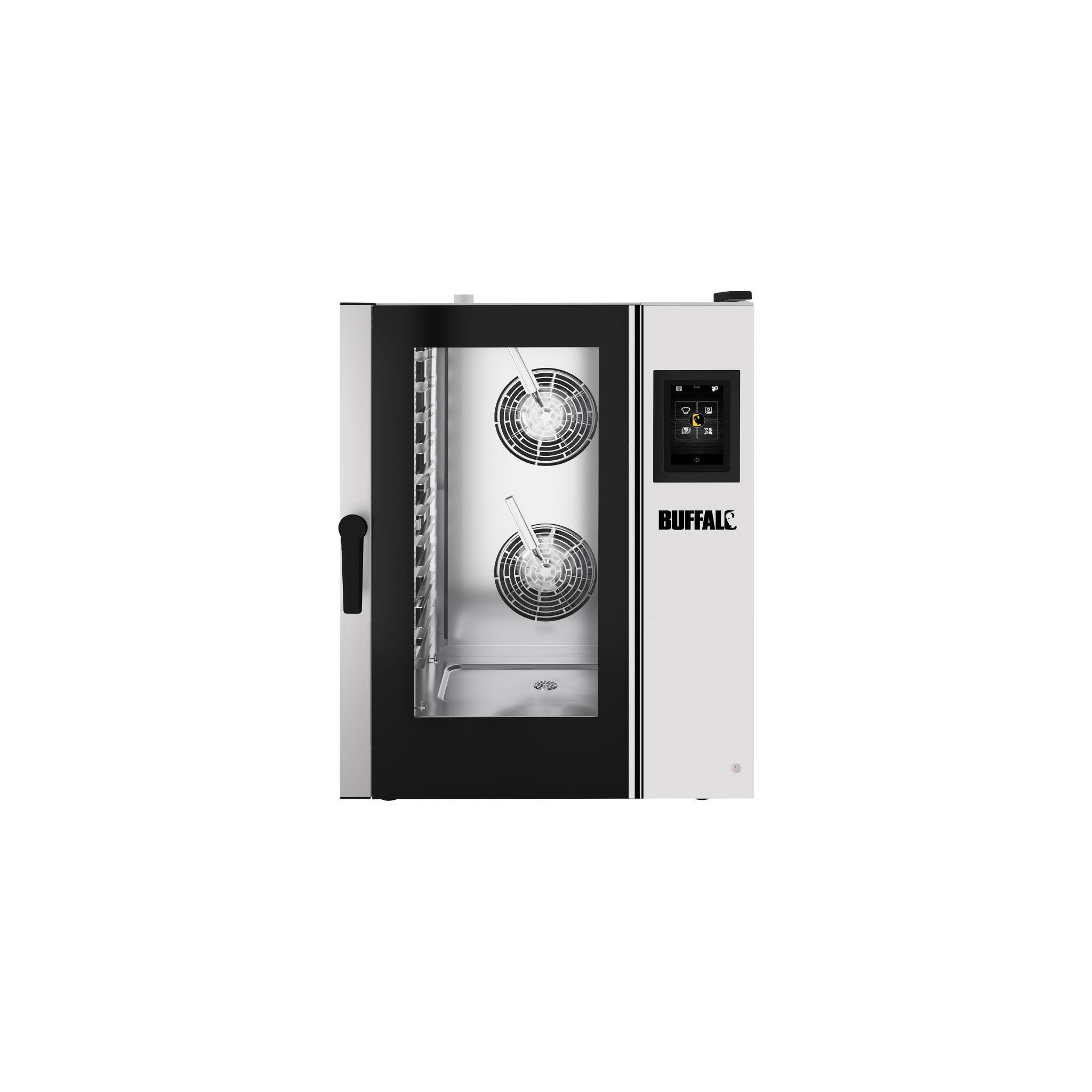 Buffalo HZ980 11 Grid 1/1GN Smart Touchscreen Combination Oven With Stand, Hood & Installation Kit
