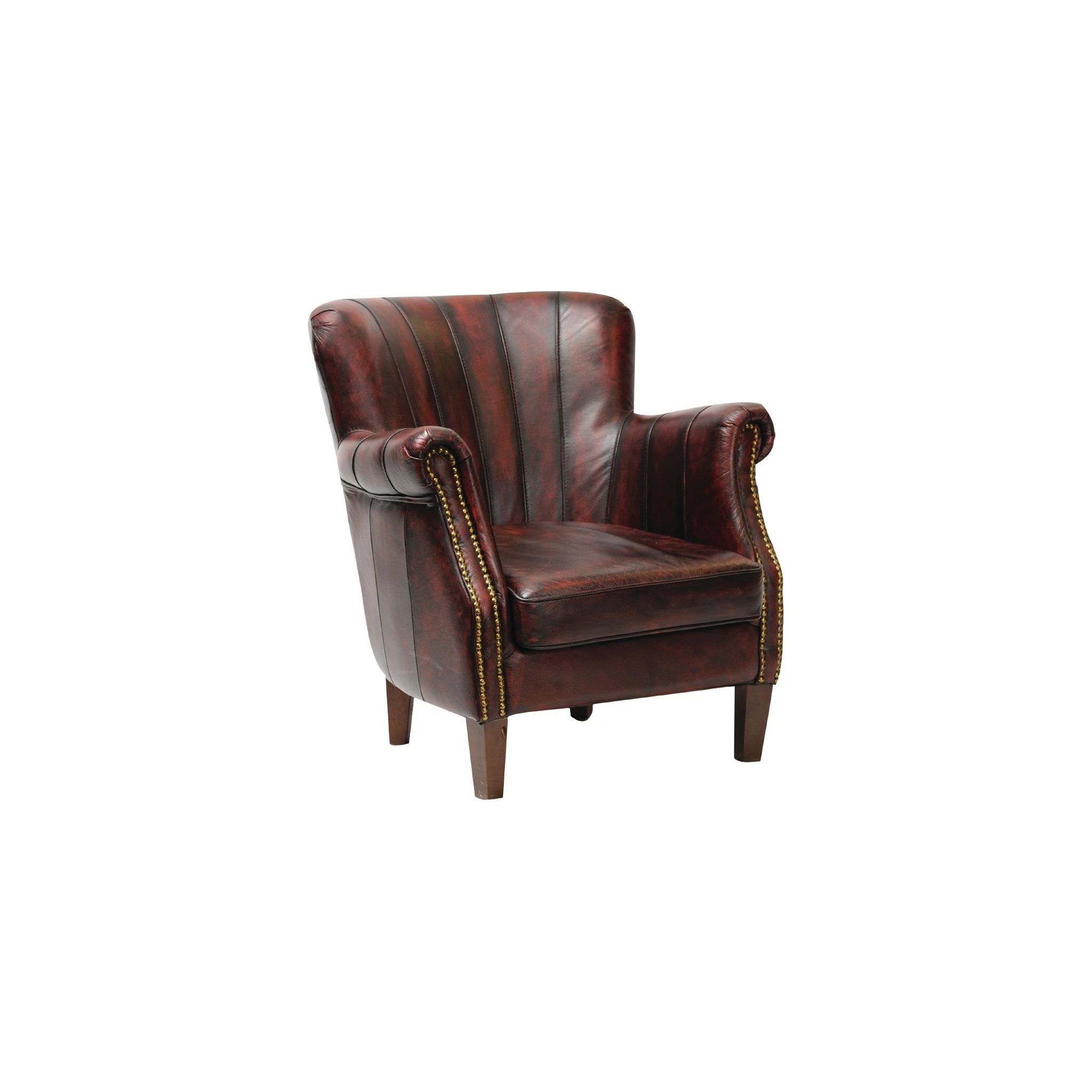 Non Branded FT440 Lancaster Leather Chair Red