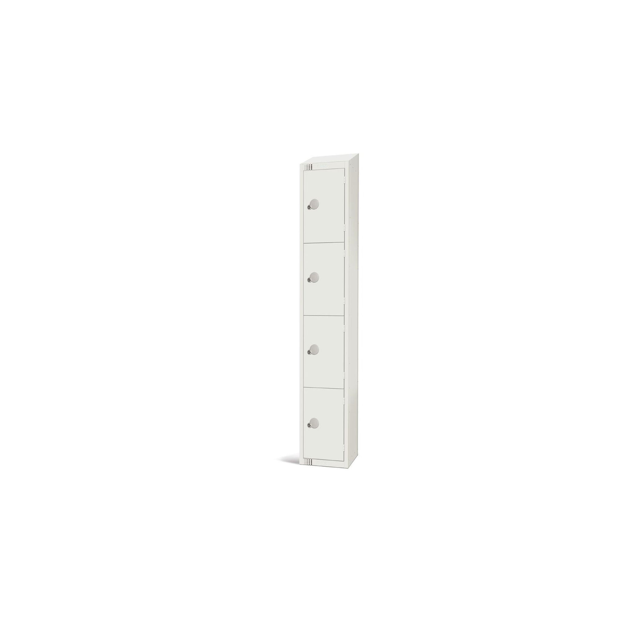 Elite Lockers GR312-CLS Four Door Manual Combination Locker White with Sloping Top