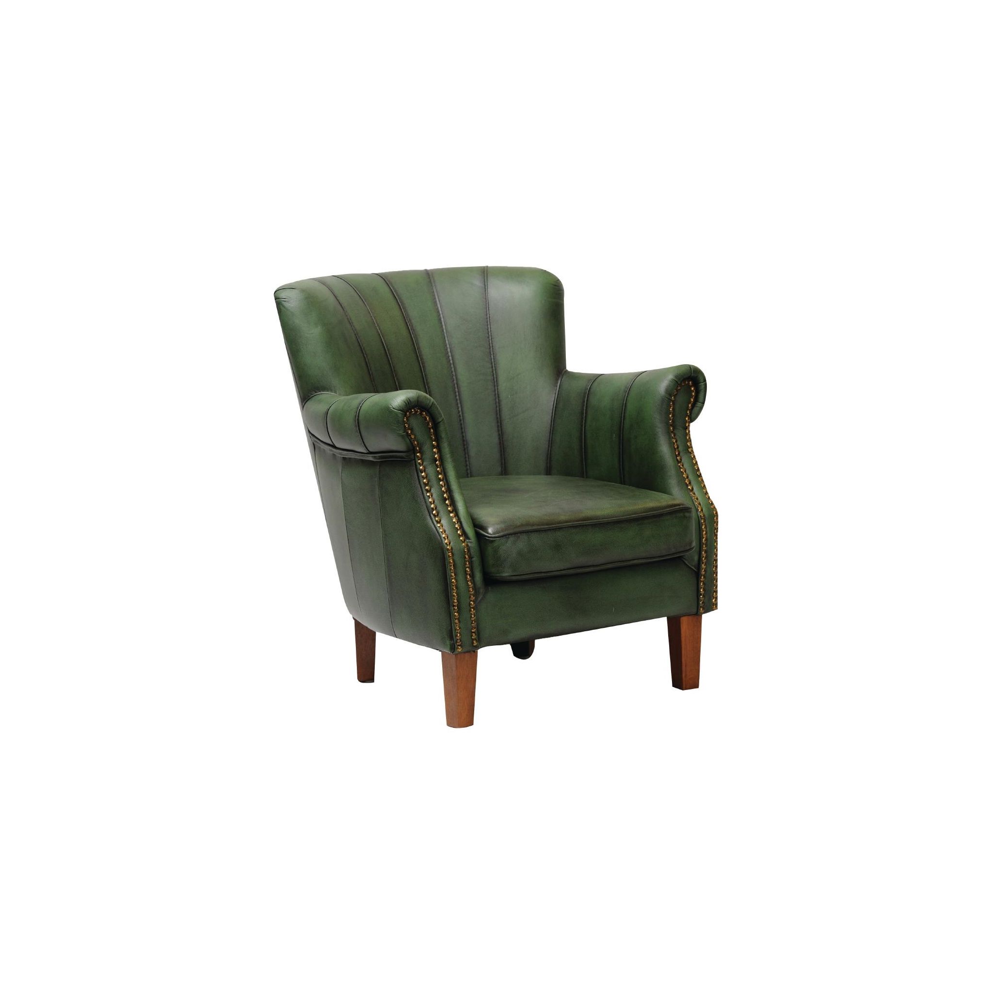Non Branded FT443 Lancaster Leather Chair Green