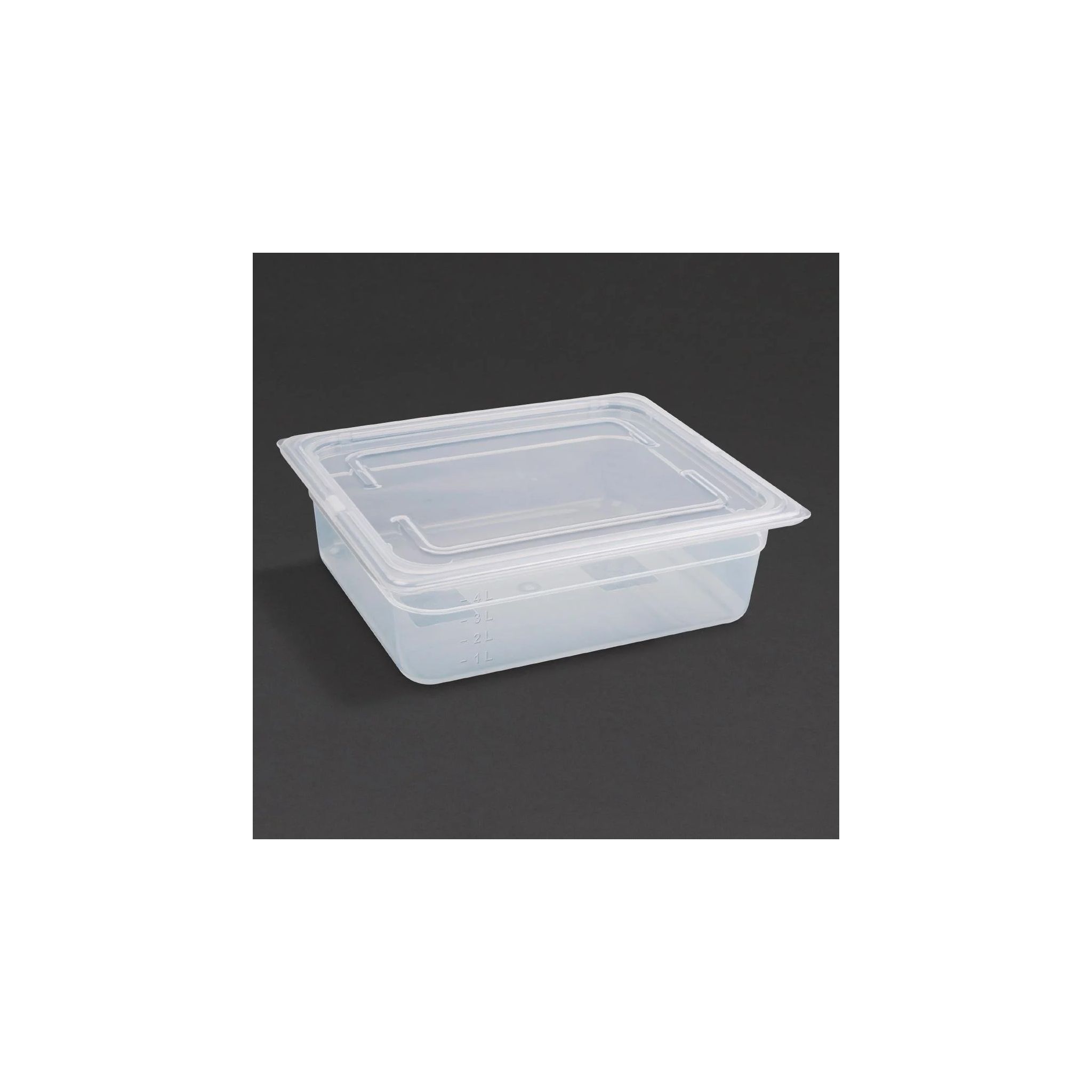 Vogue GJ515 Polypropylene 1/2 Gastronorm Container with Lid 100mm (Pack of 4)