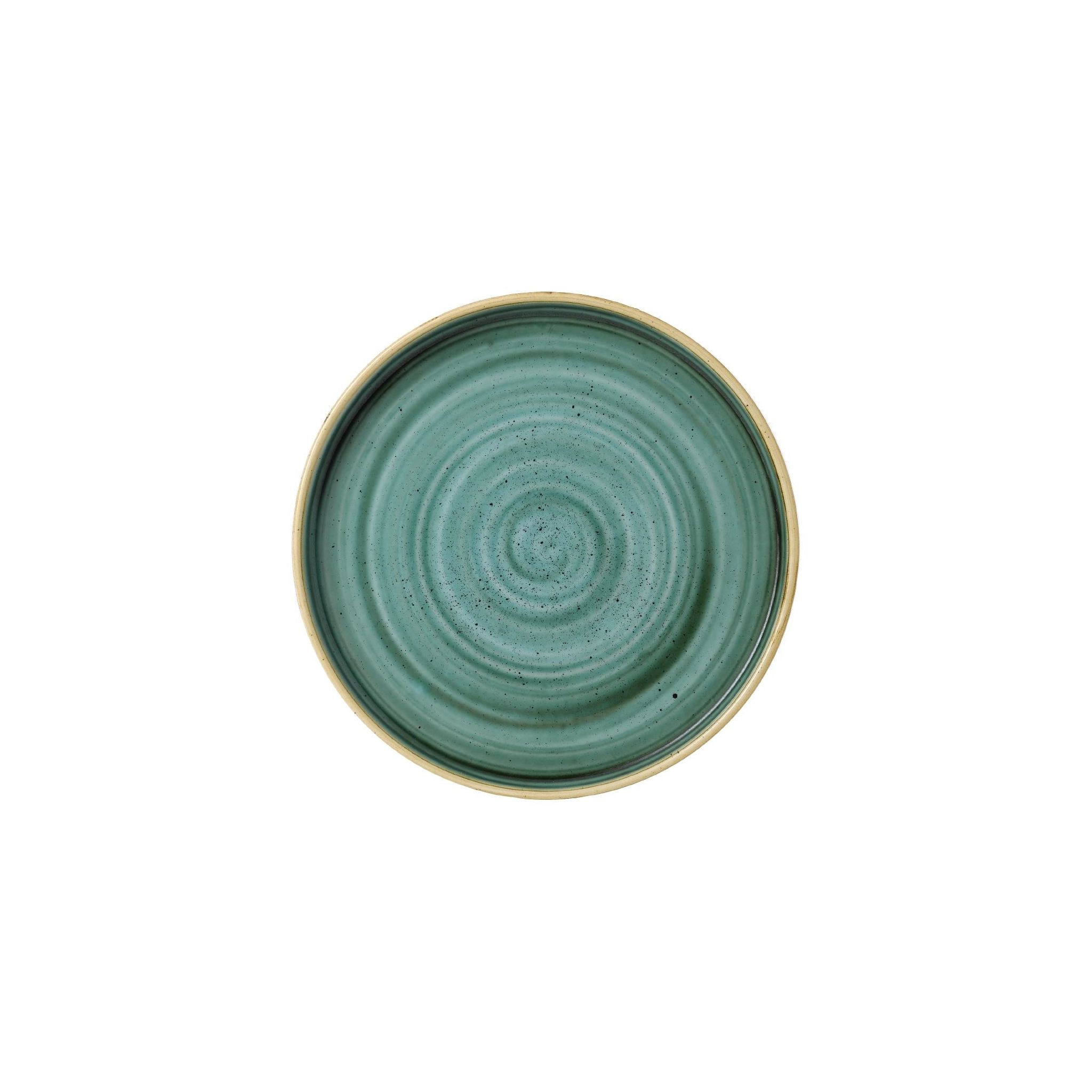 Churchill Stonecast FJ915 Samphire Green Walled Plates 8 1/4 " (Pack of 6)