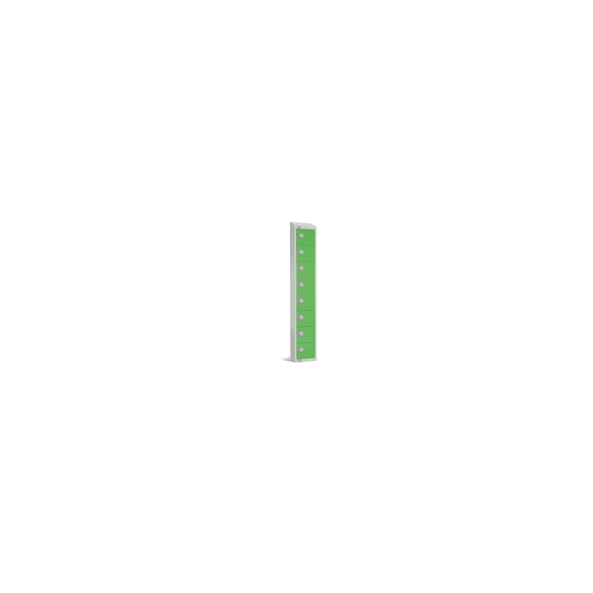 Elite Lockers CE104-CS Eight Door Camlock Locker with Sloping Top Green