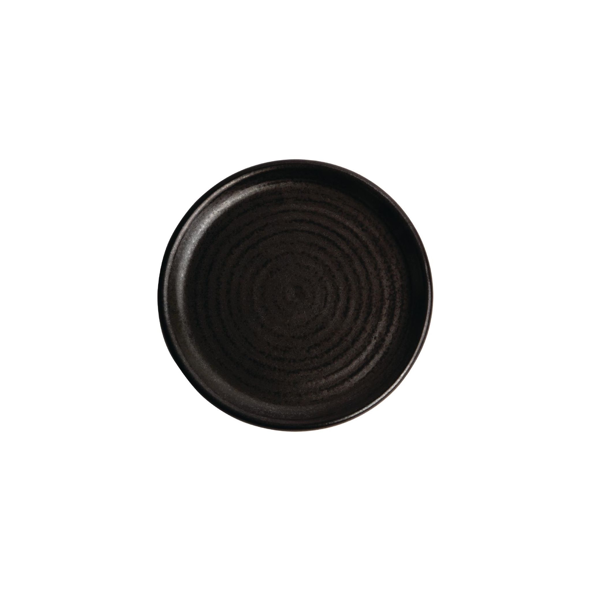 Olympia Canvas FA316 Small Rim Round Plate Delhi Black 180mm (Pack of 6)
