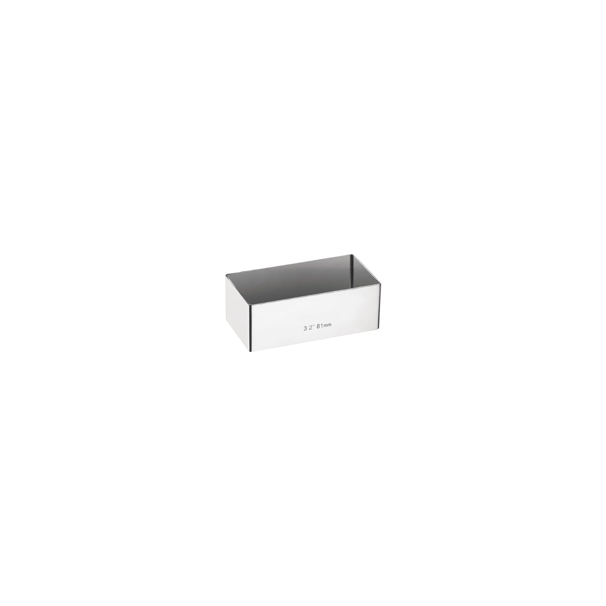 Vogue E062 Stainless Steel Rectangular Mini Gateaux Mould 80 x 40mm