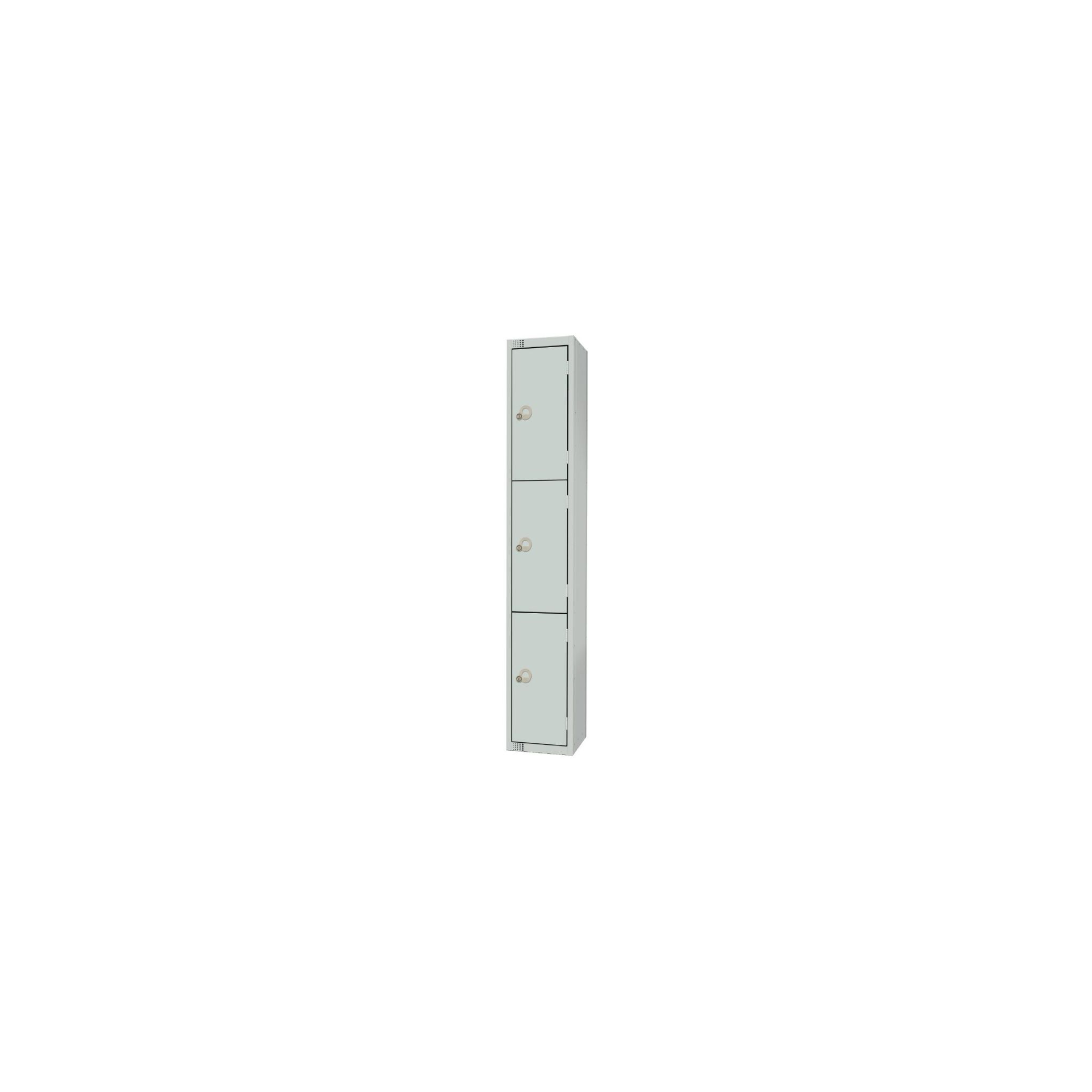 Elite Lockers W961-C Three Door Camlock Locker Grey