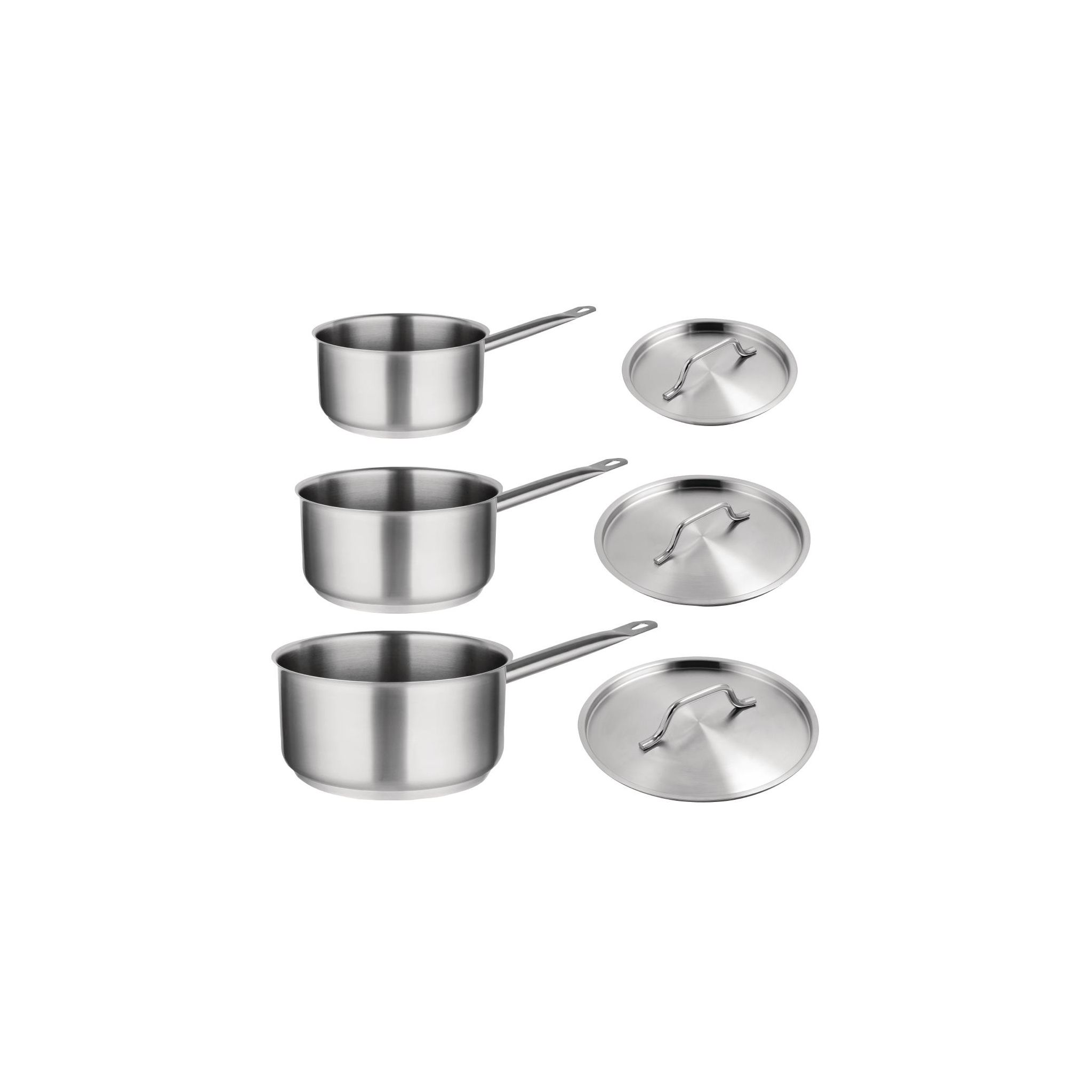Vogue S128 Stainless Steel Saucepan Set (Pack of 3)