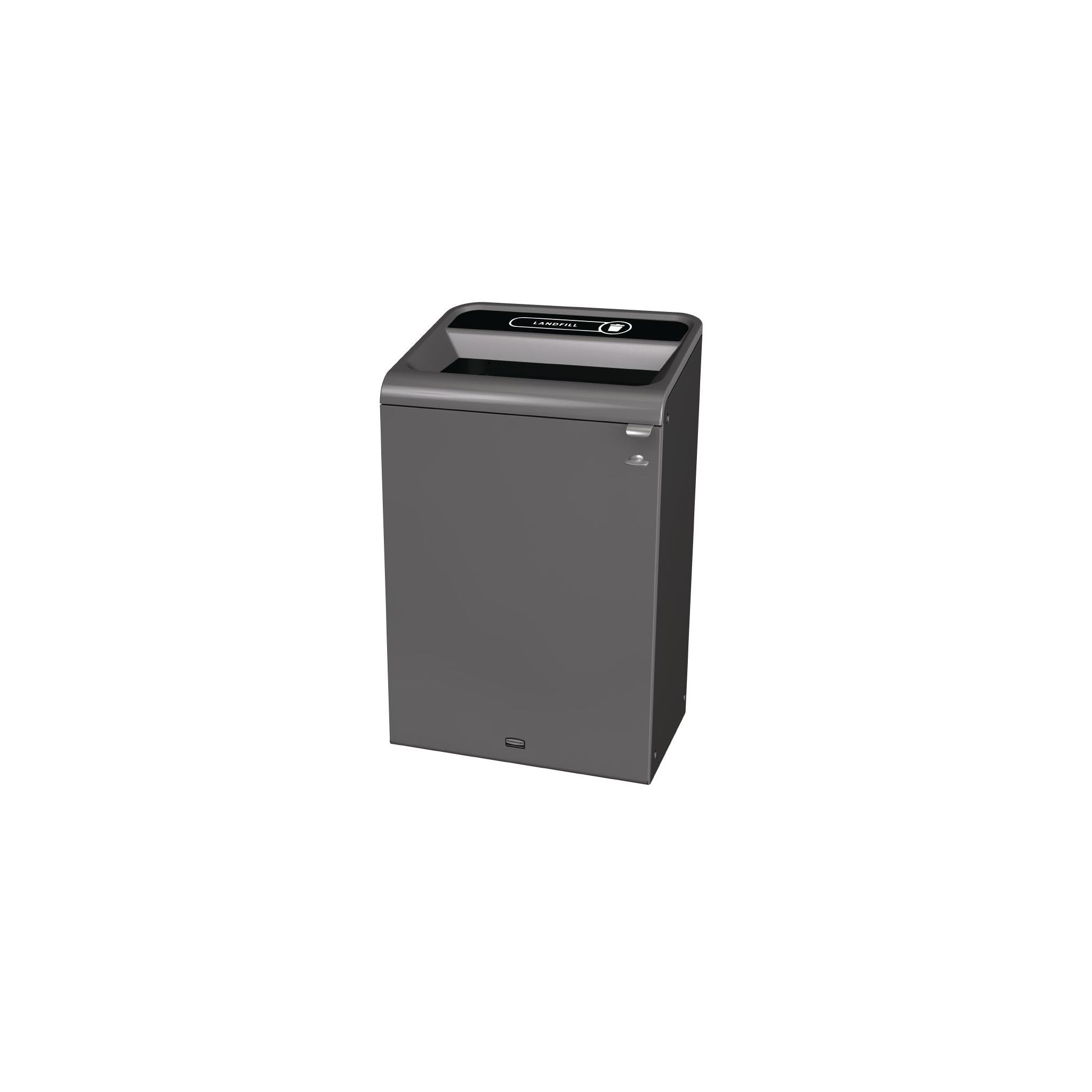 Rubbermaid CX971 Configure Recycling Bin with Landfill Label Black 125Ltr