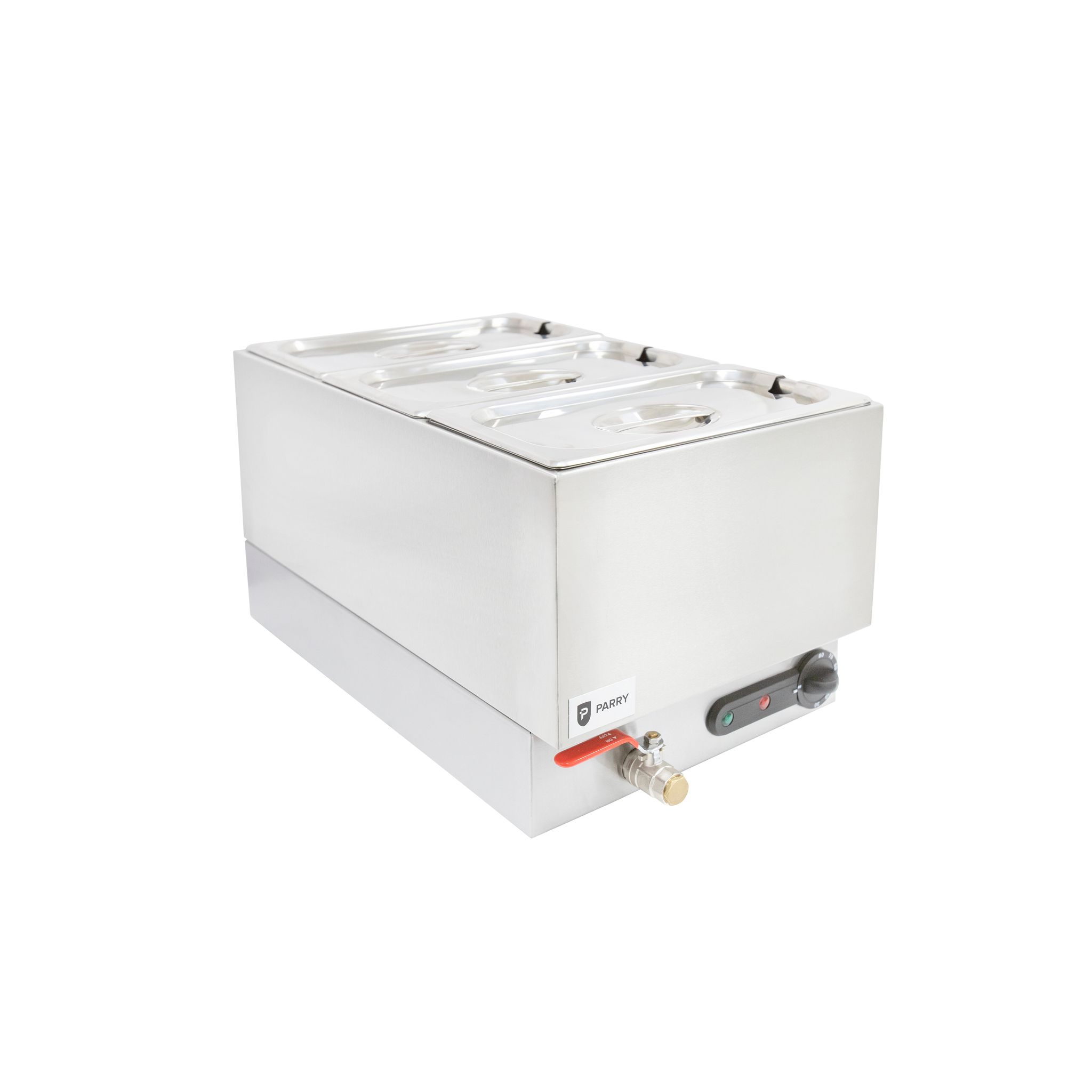 Parry 1885FB 3 x 1/3GN Electric Countertop Wet Het Bain Marie With Tap & Pans