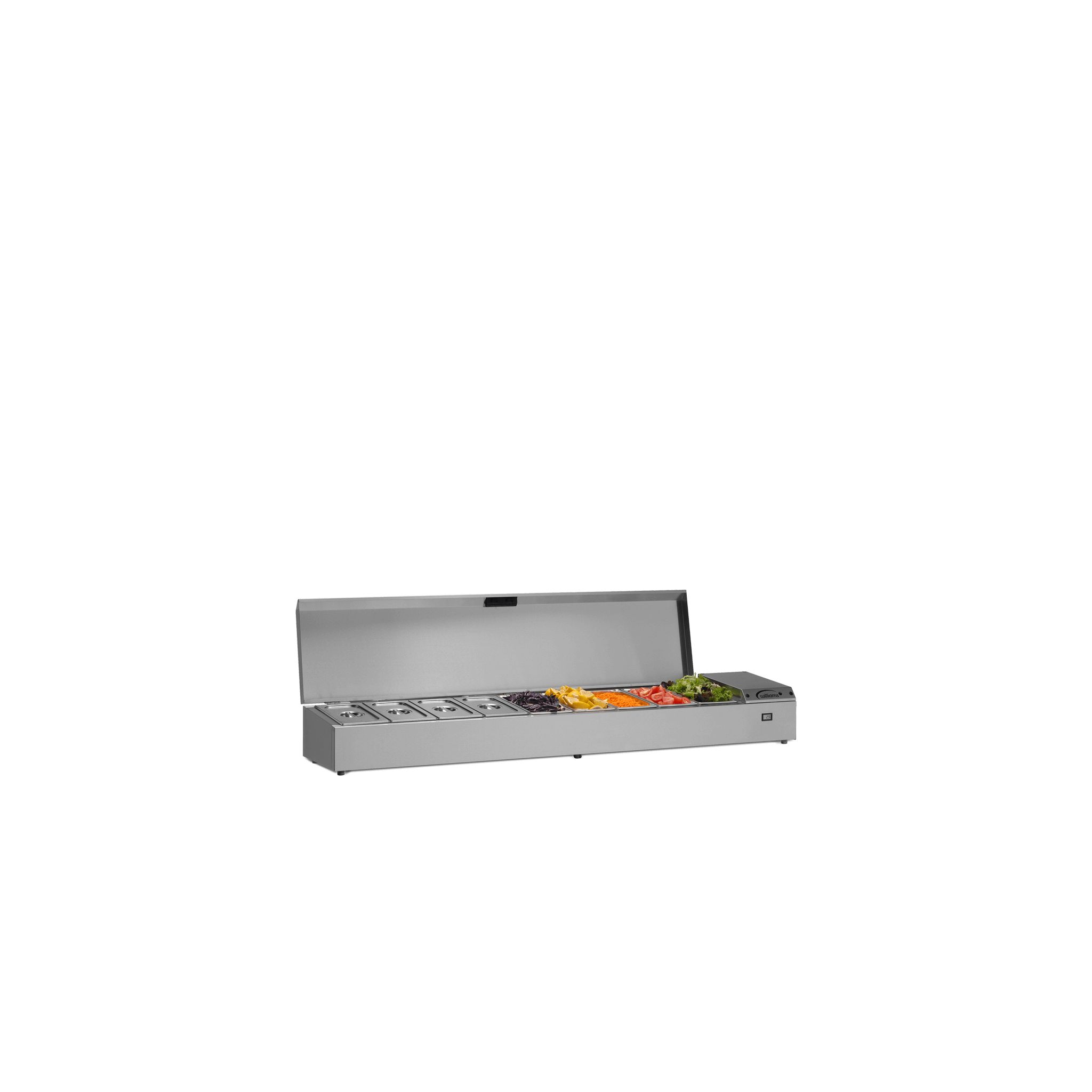 Williams HTW18-SS 9 x 1/3GN Refrigerated Countertop Food Prep Topping Unit With Stainless Steel Lid