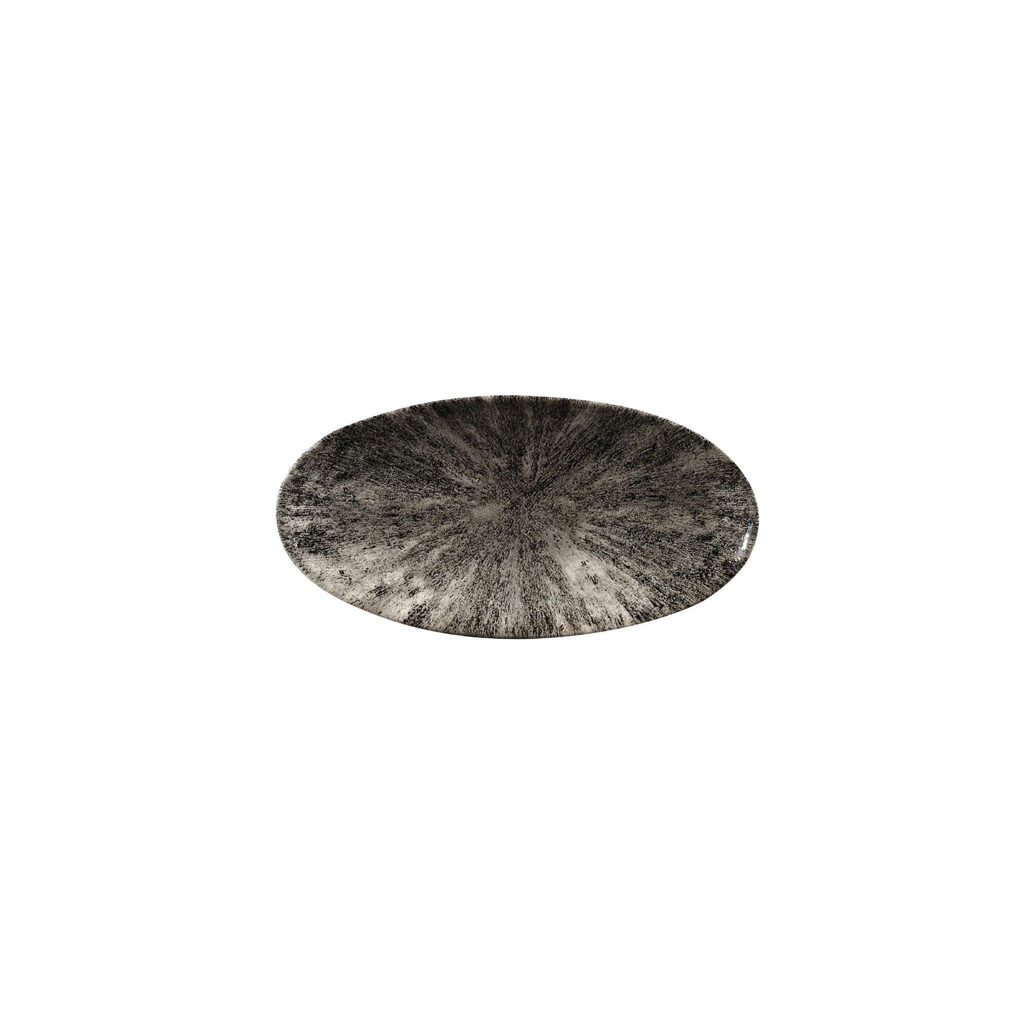 Churchill Studio Prints Stone FC140 Chefs Plates Quartz Black 299 x 150mm (Pack of 12)