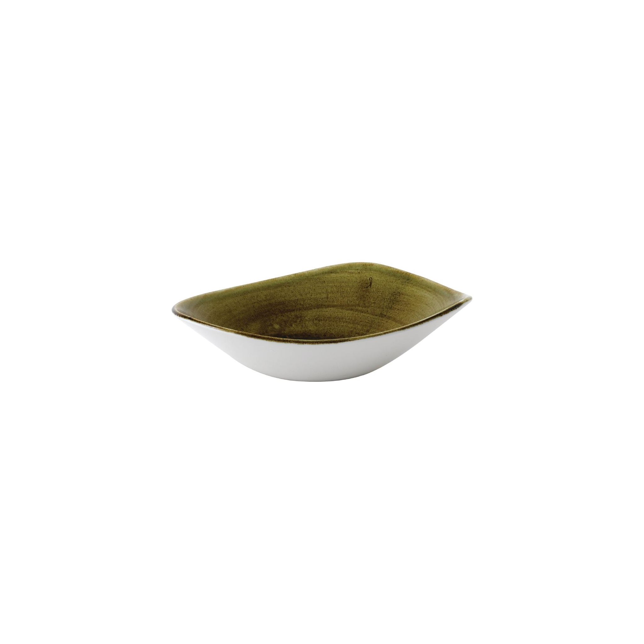 Churchill Stonecast Plume FJ933 Olive Triangle Bowls 21oz (Pack of 12)