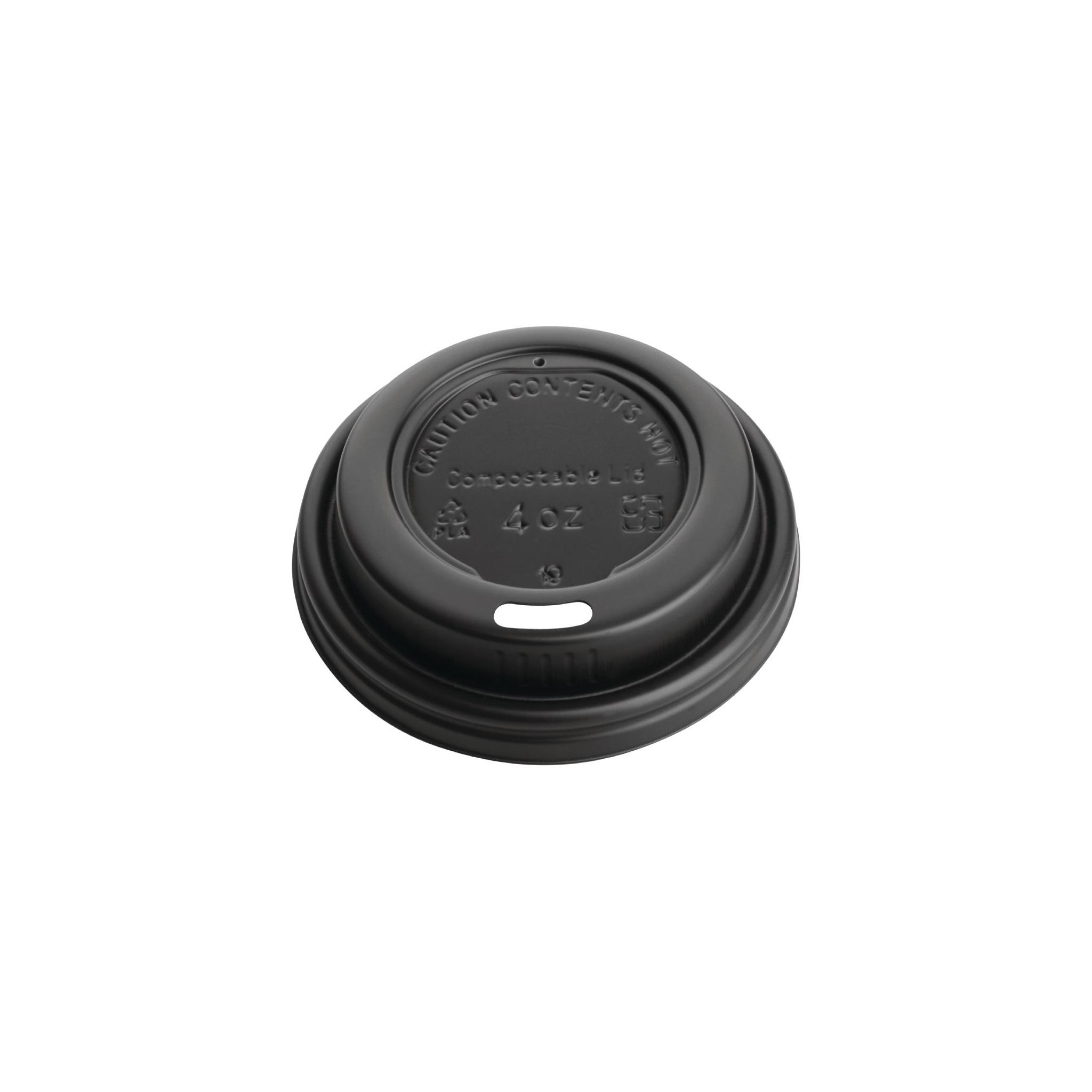Fiesta Compostable DY983 Black Lids To Fit 114ml Espresso Cups (Pack of 1000)