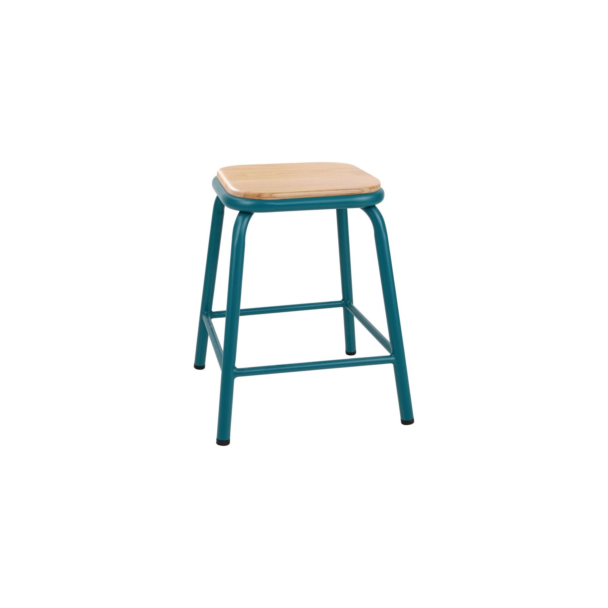 Bolero Cantina FB932 Low Stools with Wooden Seat Pad Teal (Pack of 4)