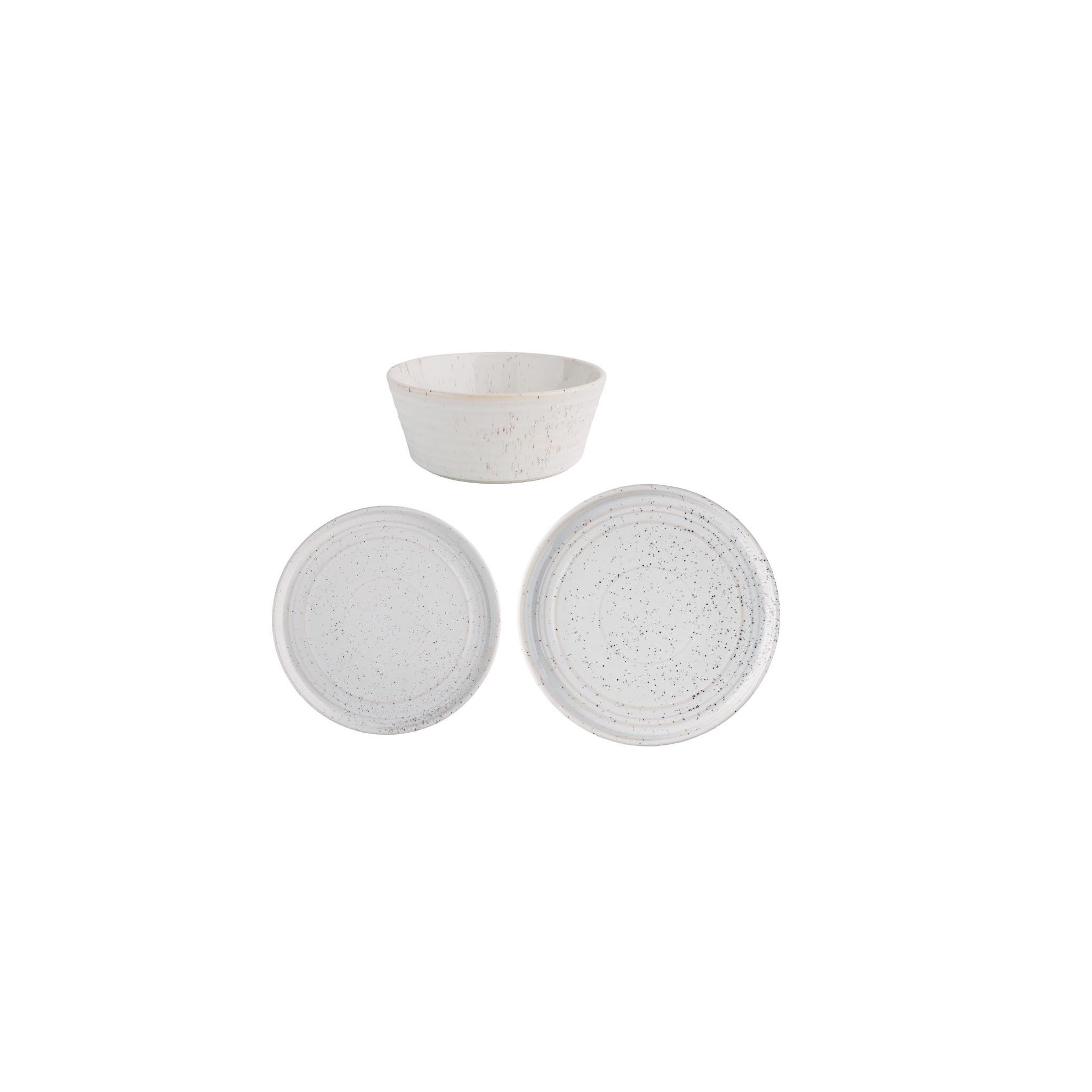 Olympia Cavolo SA621 Serve Like A Pro 18-Piece White Speckle Dinner Set