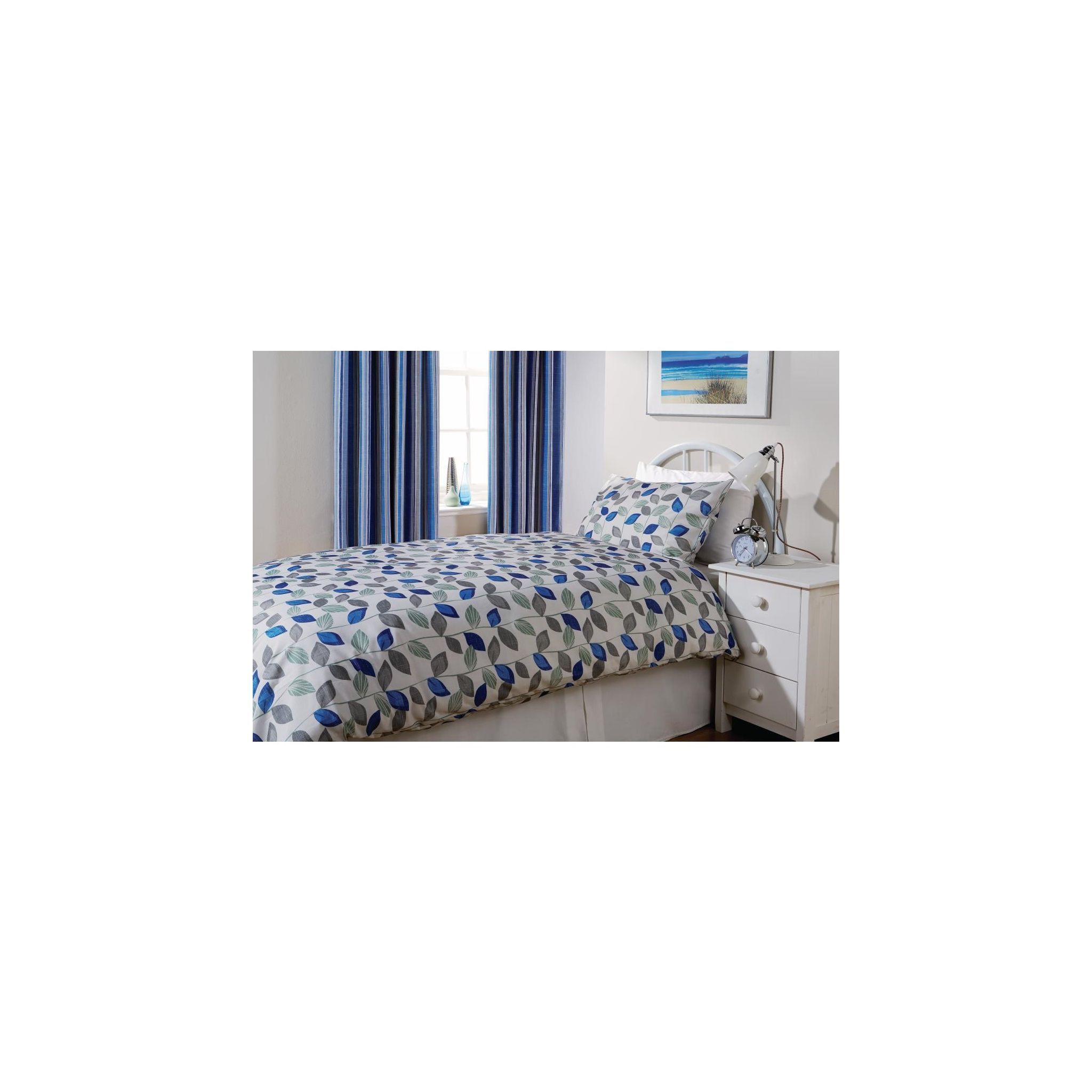 Mitre Essentials Florence GU372 Leaf Duvet Cover Cobalt