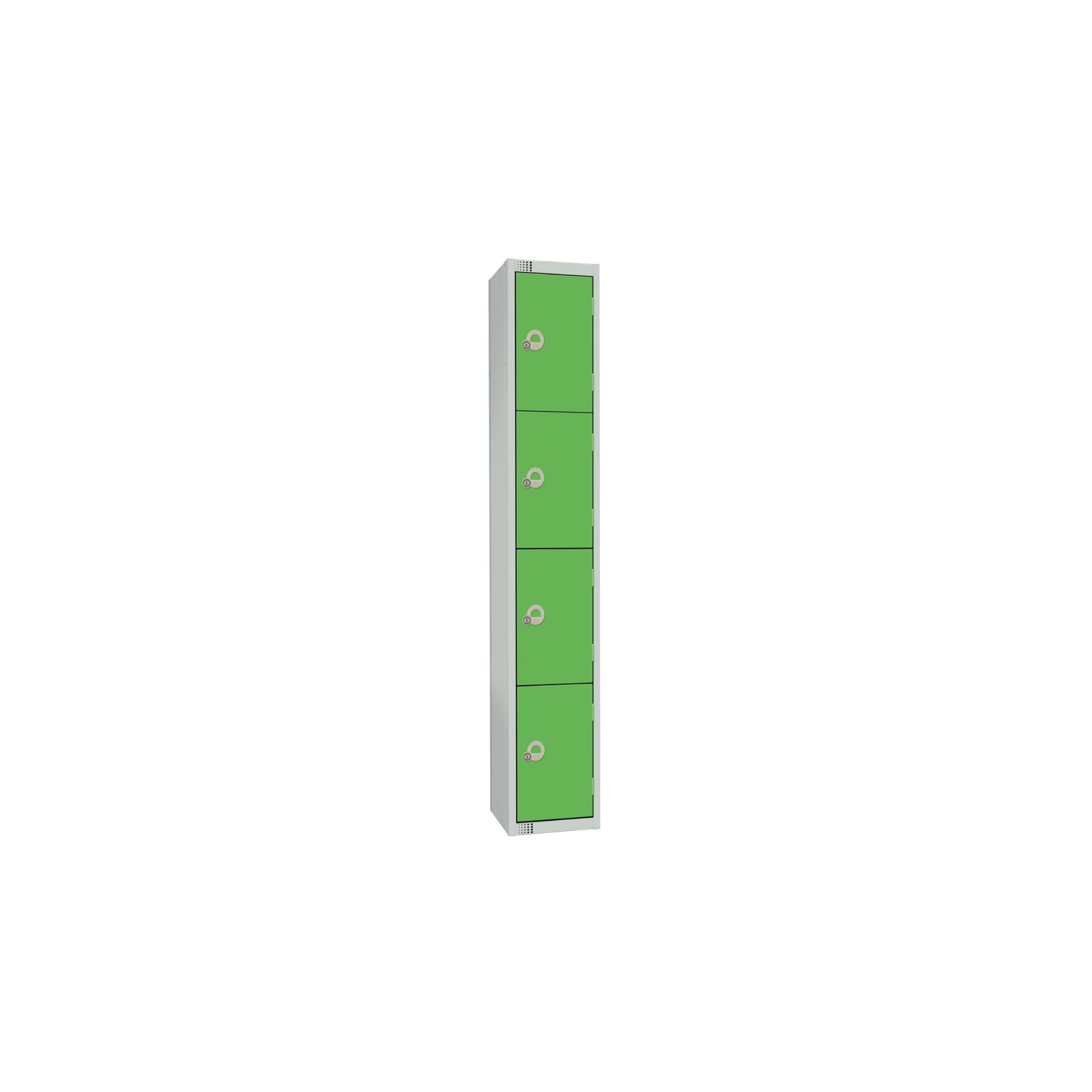 Elite Lockers W987-CLS Four Door Manual Combination Locker Green with Sloping Top