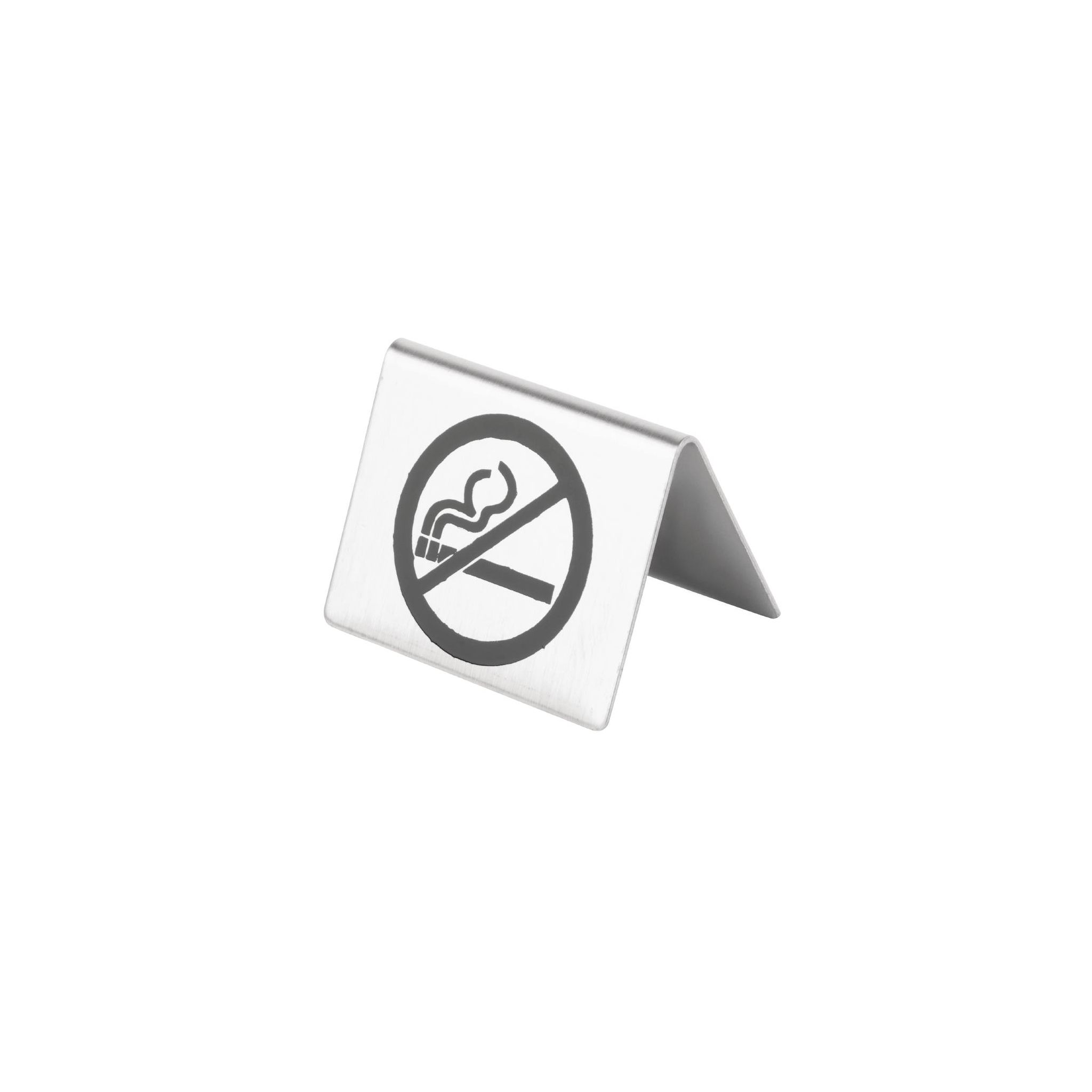 Olympia U044 Brushed Steel No Smoking Table Sign