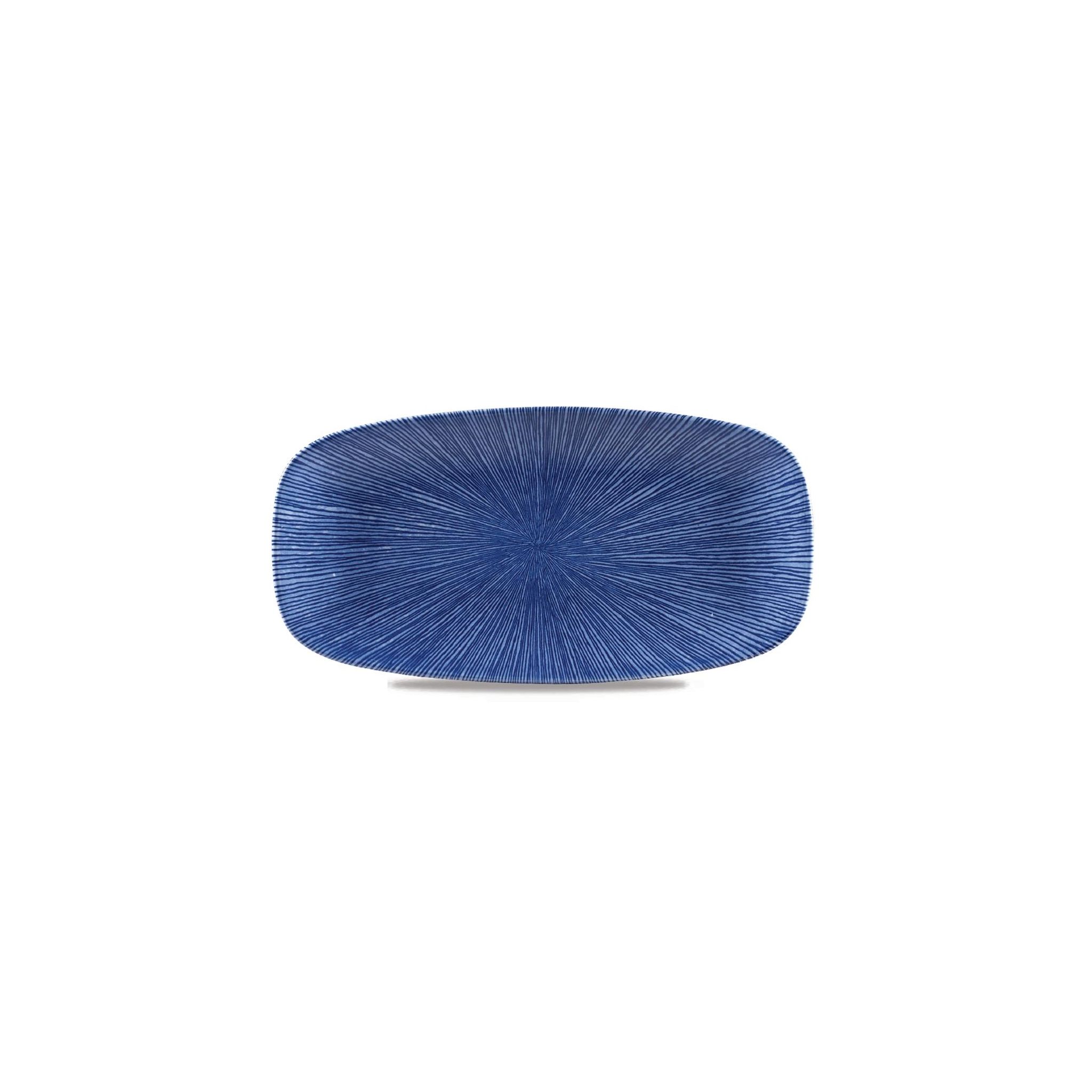 Churchill Studio Prints Agano FC110 Oblong Chefs Plates Blue 355 x 189mm (Pack of 6)