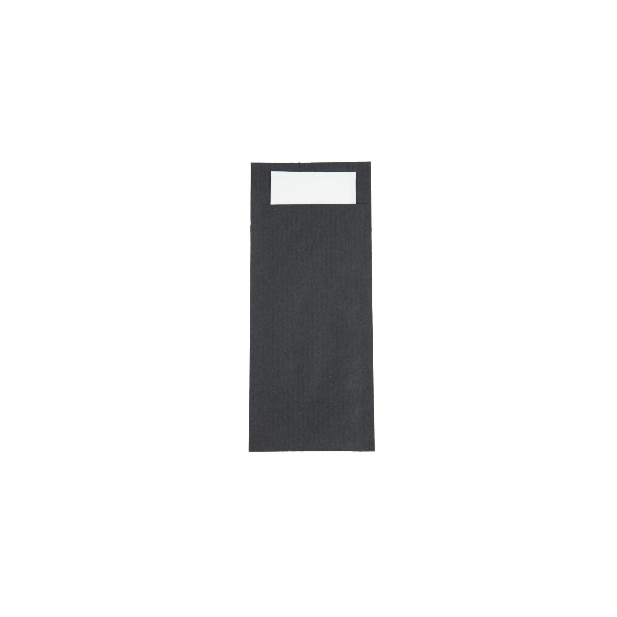 Europochette CK236 Black Cutlery Pouch with White Napkin (Pack of 500)