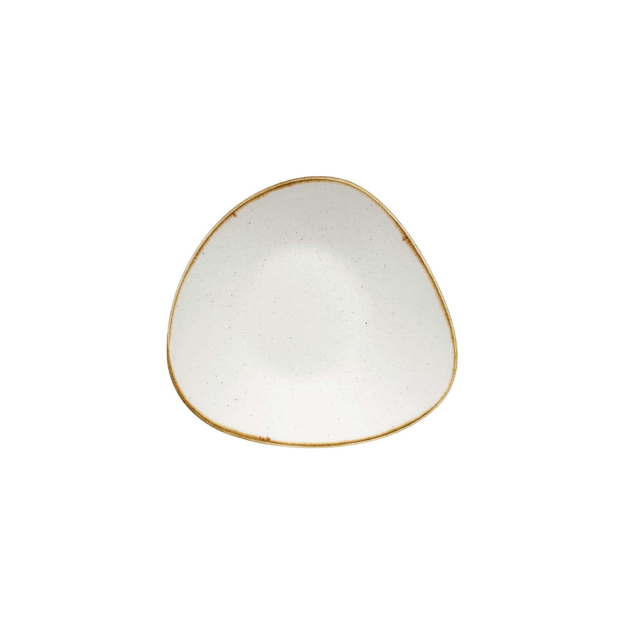 Churchill Stonecast DY877 Triangular Shallow Bowls Barley White 210mm (Pack of 12)