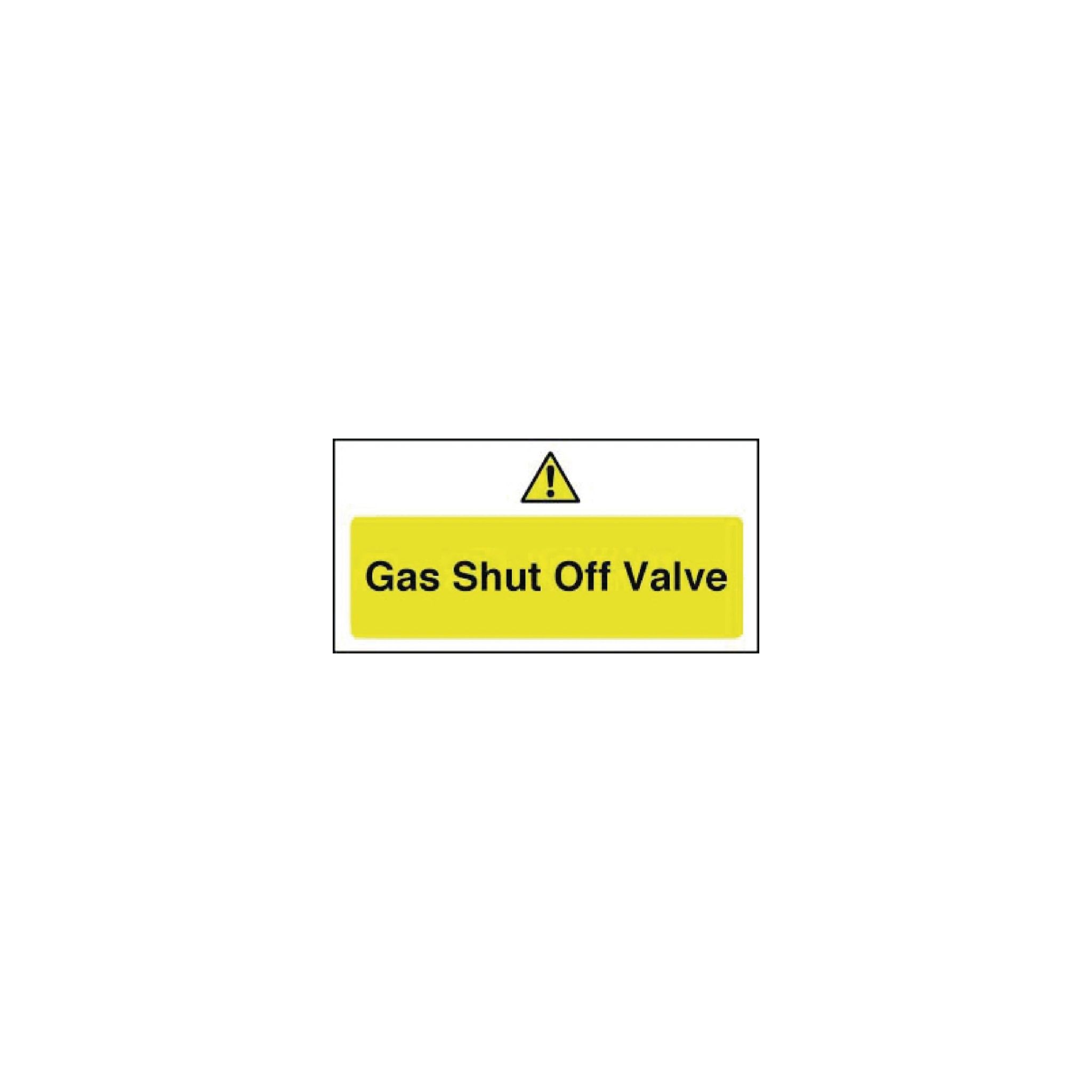 Vogue Y913 Gas Shut Off Valve Sign