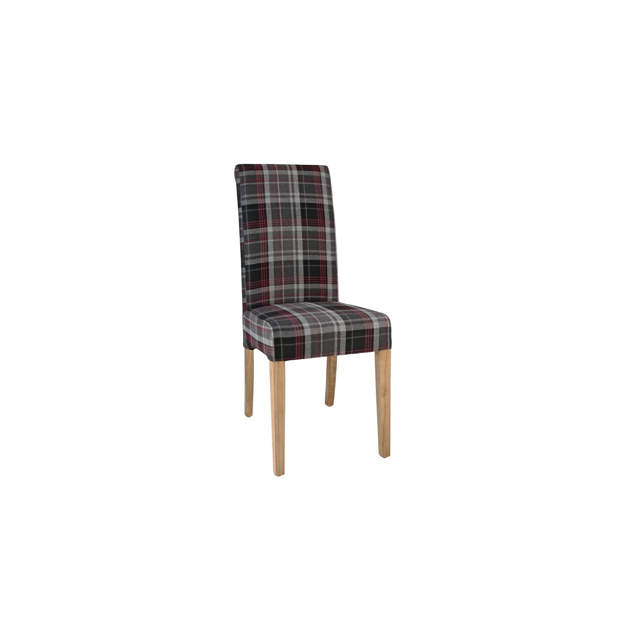 Bolero DB990 Austin Dining Chairs Grey Tartan (Pack of 2)