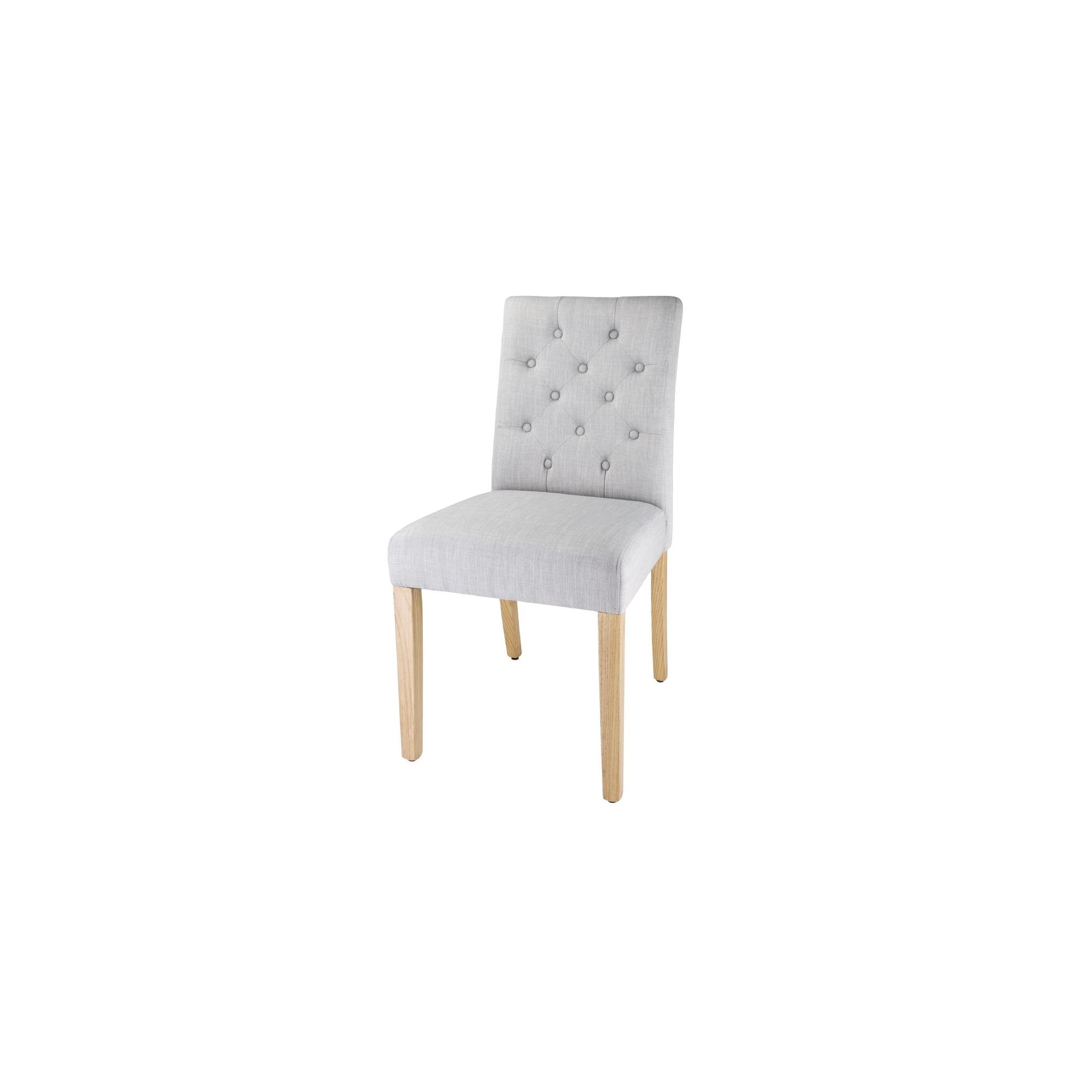 Bolero DT698 Chiswick Button Dining Chairs French Grey (Pack of 2)