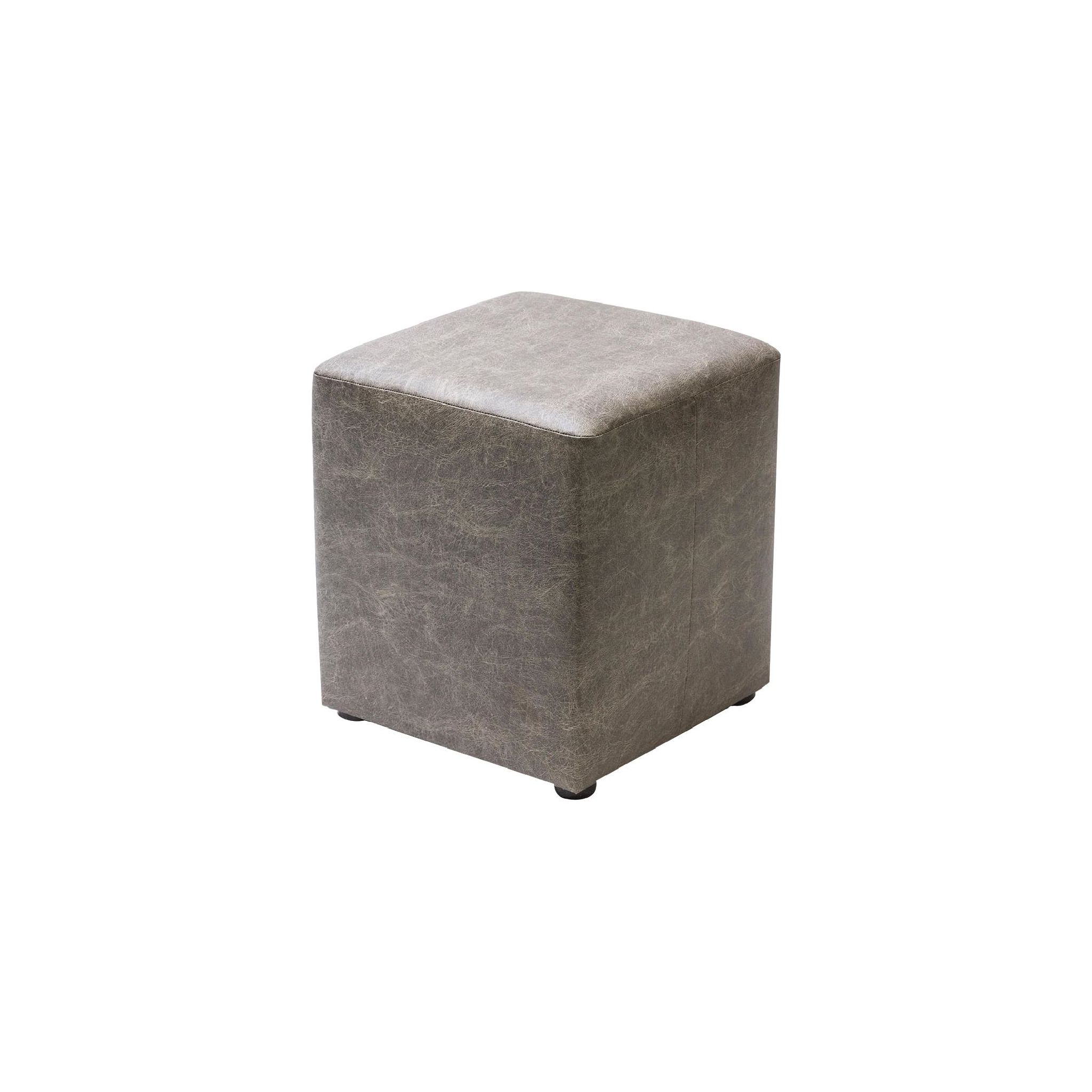 Non Branded FT445 Cube Faux Leather Bar Stool Ash (Pack of 2)