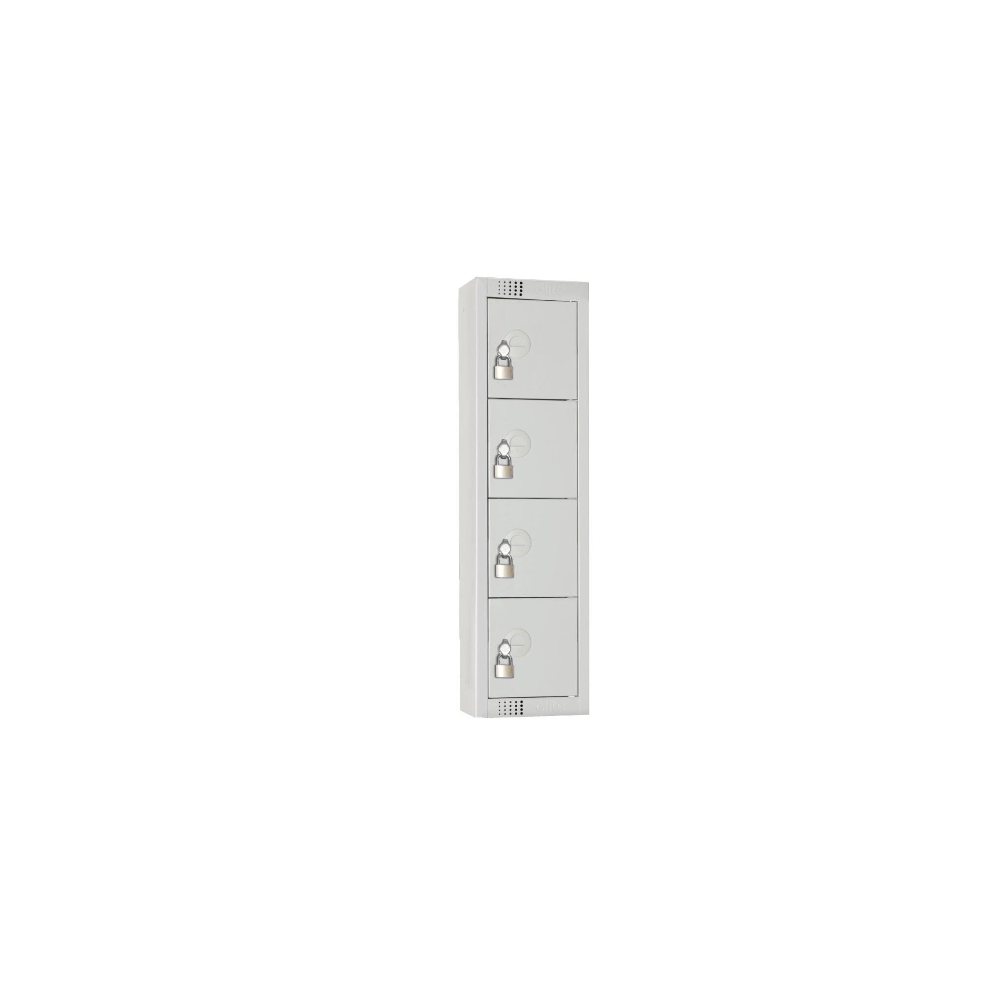 Elite Lockers CF753-PF Personal Effects Locker 4 Door Grey Padlock Sloping Top