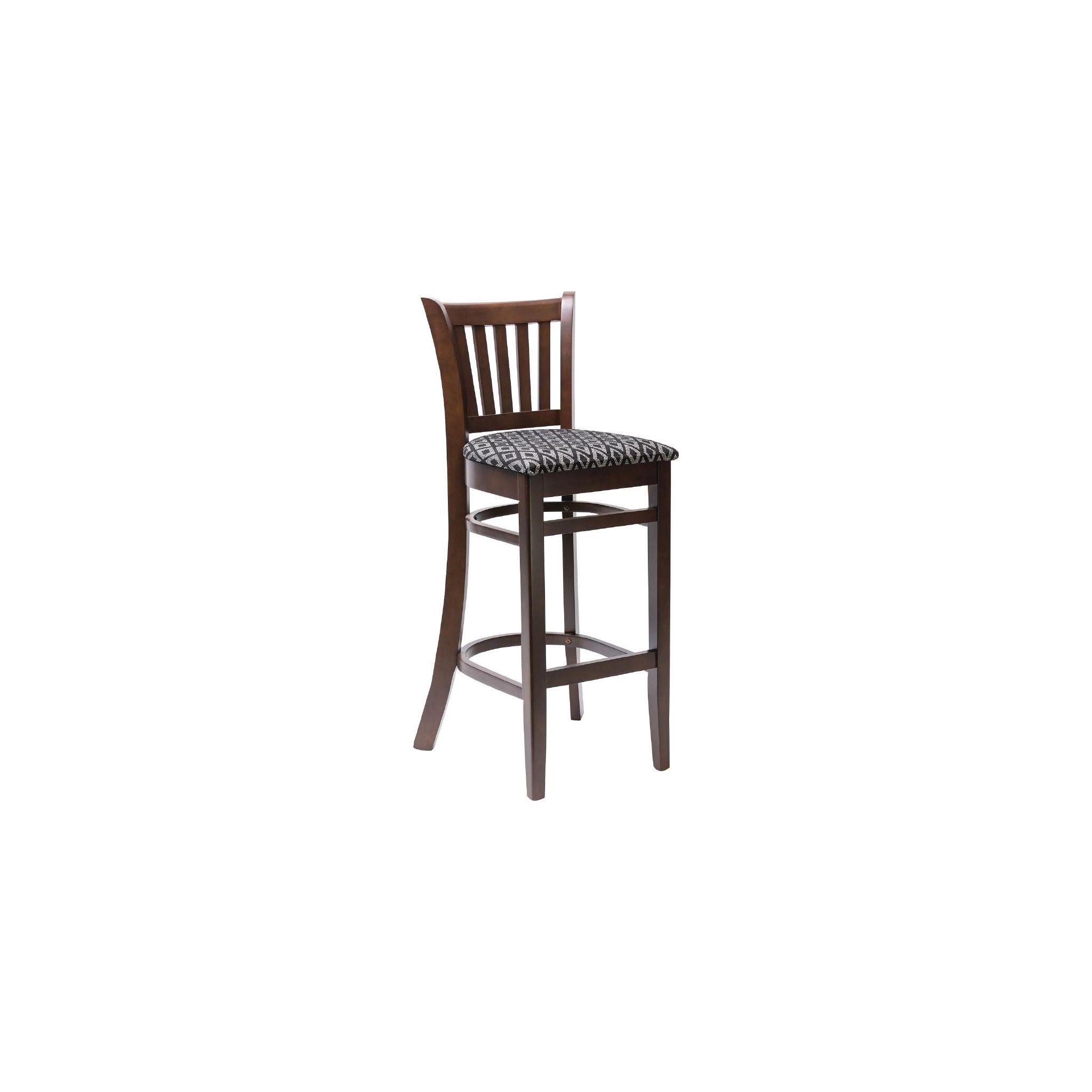 Non Branded FT431 Manhattan Dark Walnut Bar Chair with Black Diamond Padded Seat