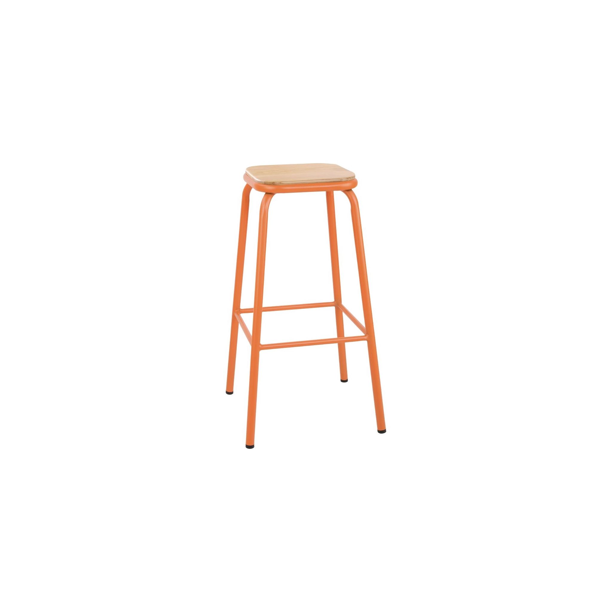 Bolero Cantina FB940 High Stools with Wooden Seat Pad Orange (Pack of 4)