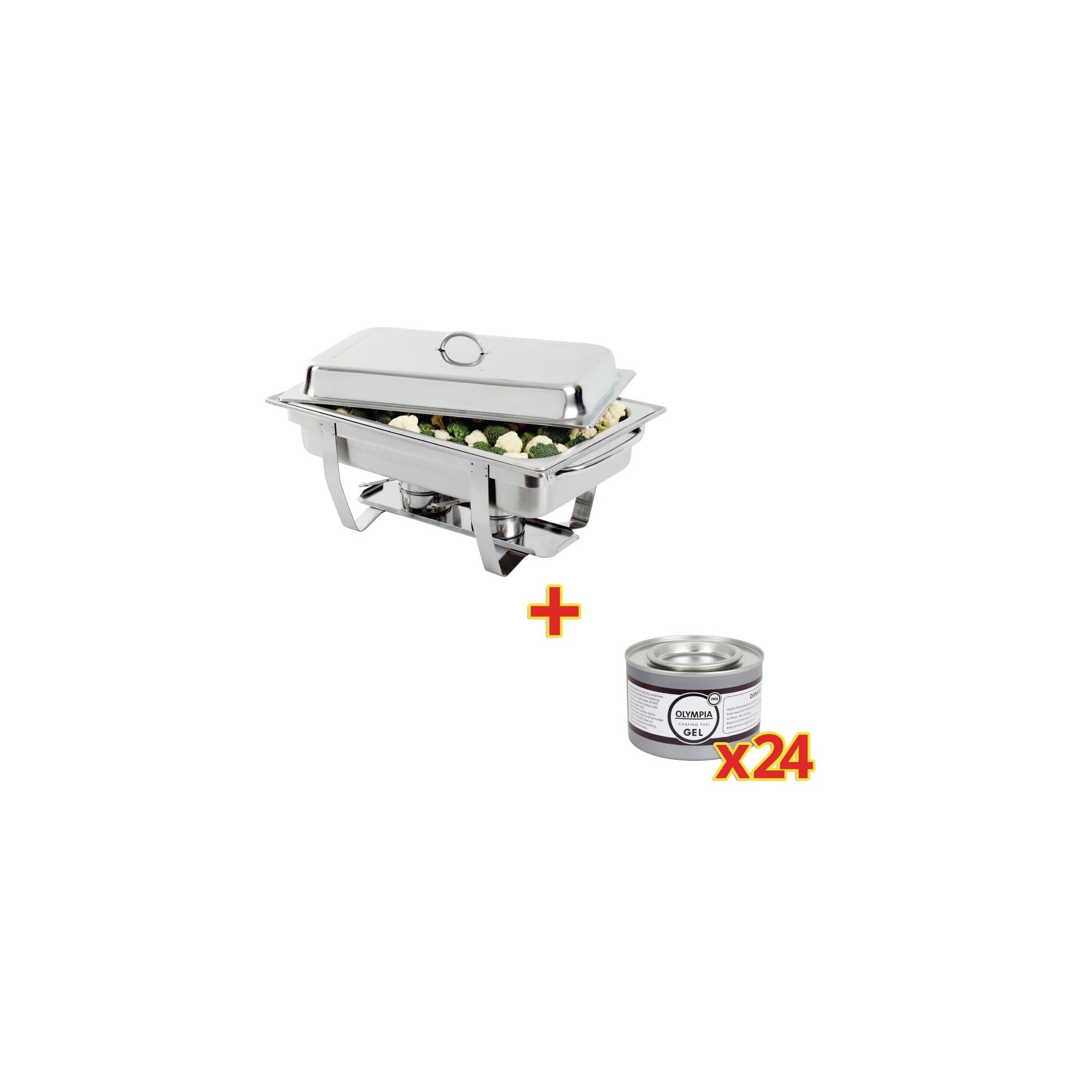 Olympia S600 Special Offer Milan Chafer Set And 24 Olympia Chafing Gel Fuel Tins