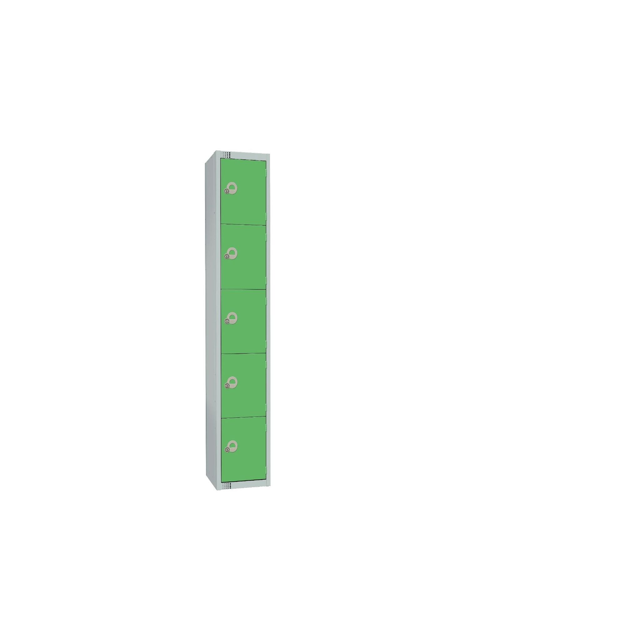 Elite Lockers CG619-CS Five Door Camlock Locker with Sloping Top Green