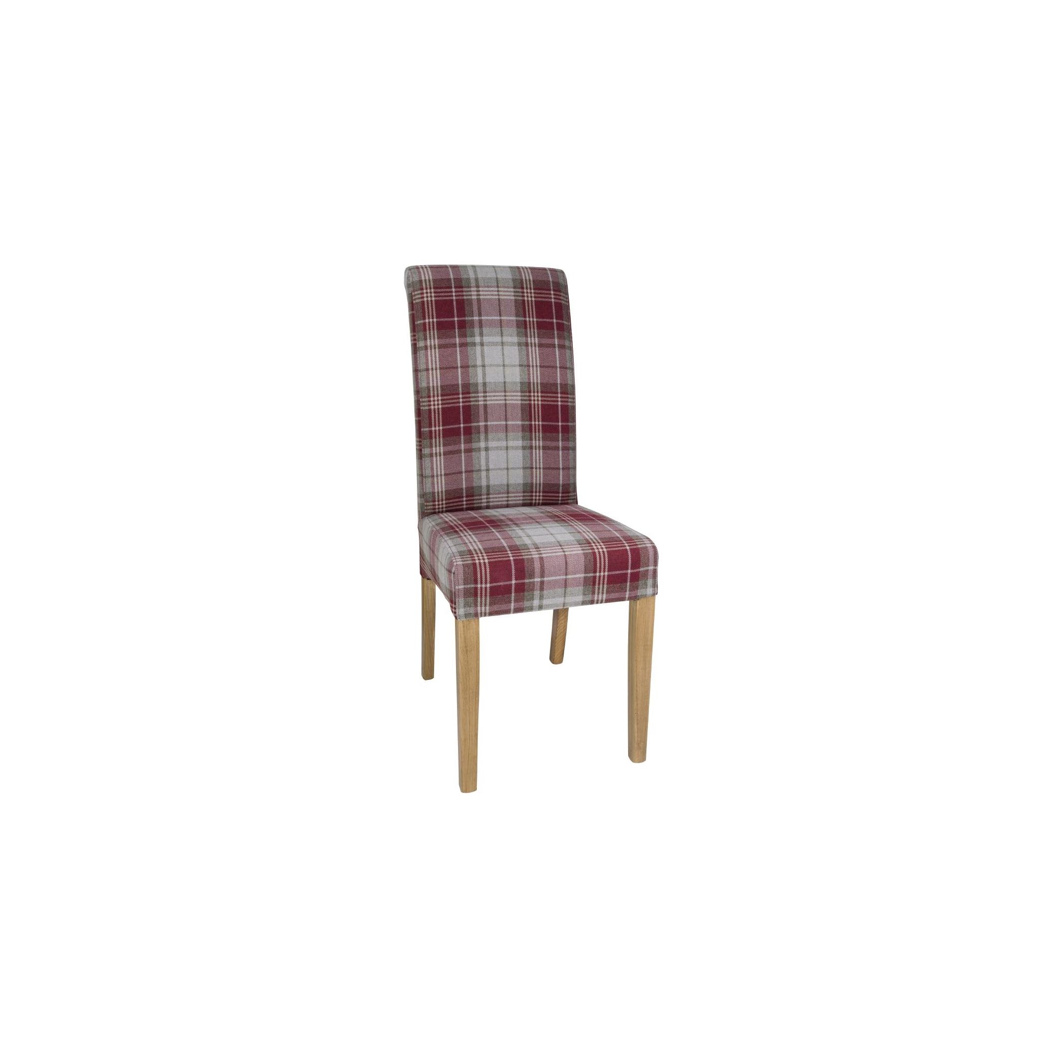 Bolero DB989 Austin Dining Chairs Wine Tartan (Pack of 2)