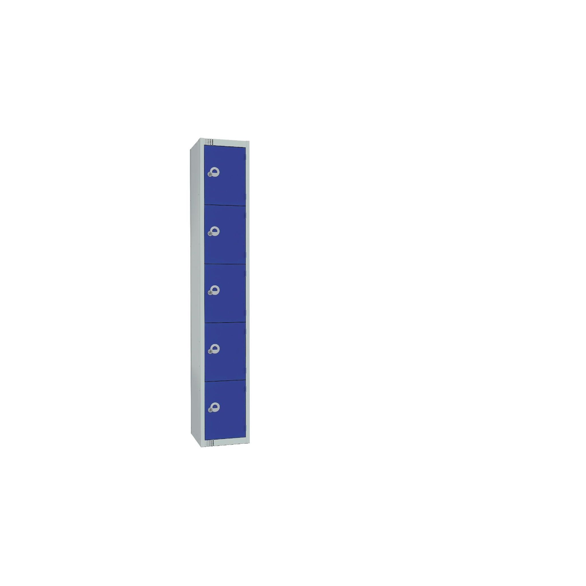Elite Lockers CG612-PS Five Door Padlock Locker with Sloping Top Blue